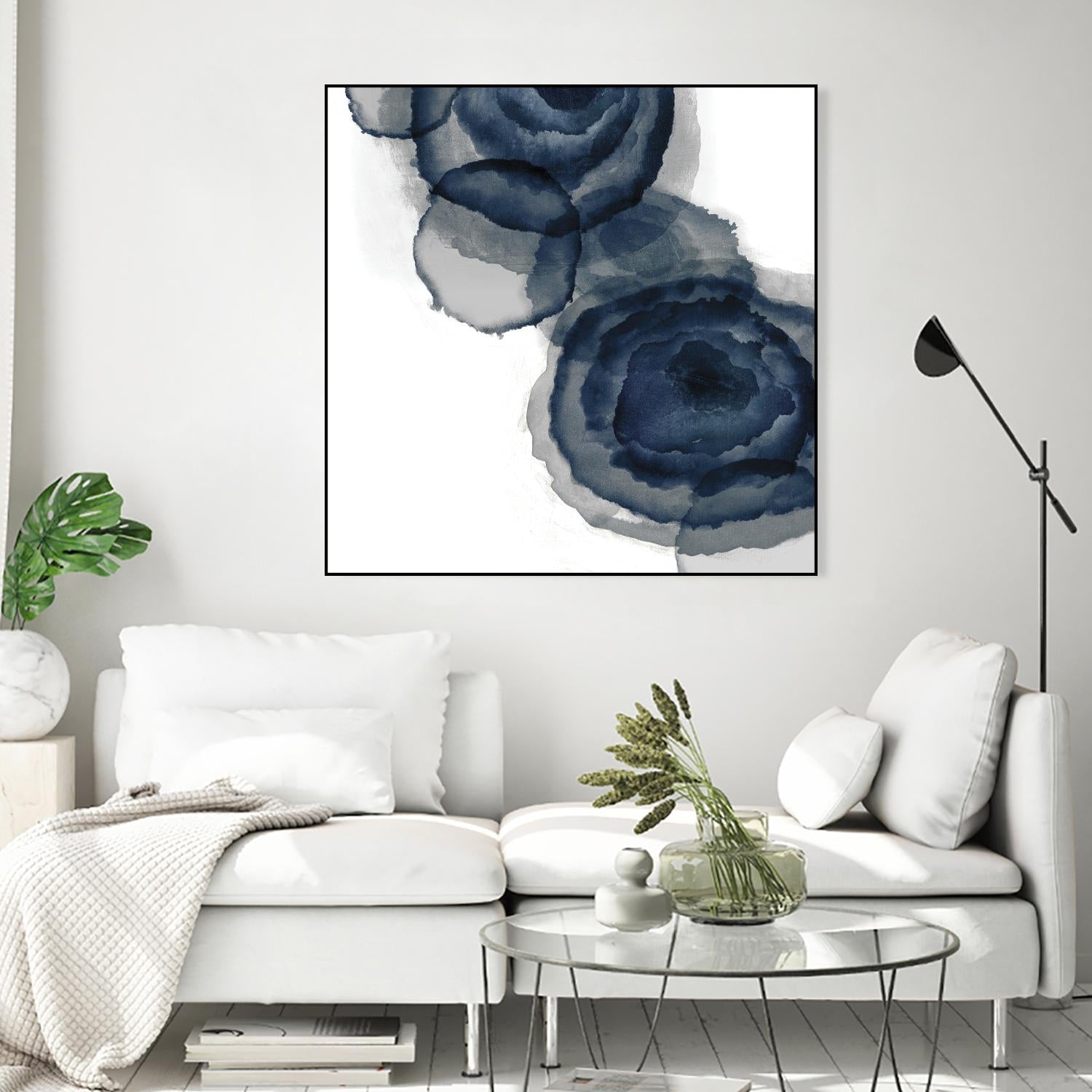 Blotted Ink I by Tom Reeves on GIANT ART - blue abstract