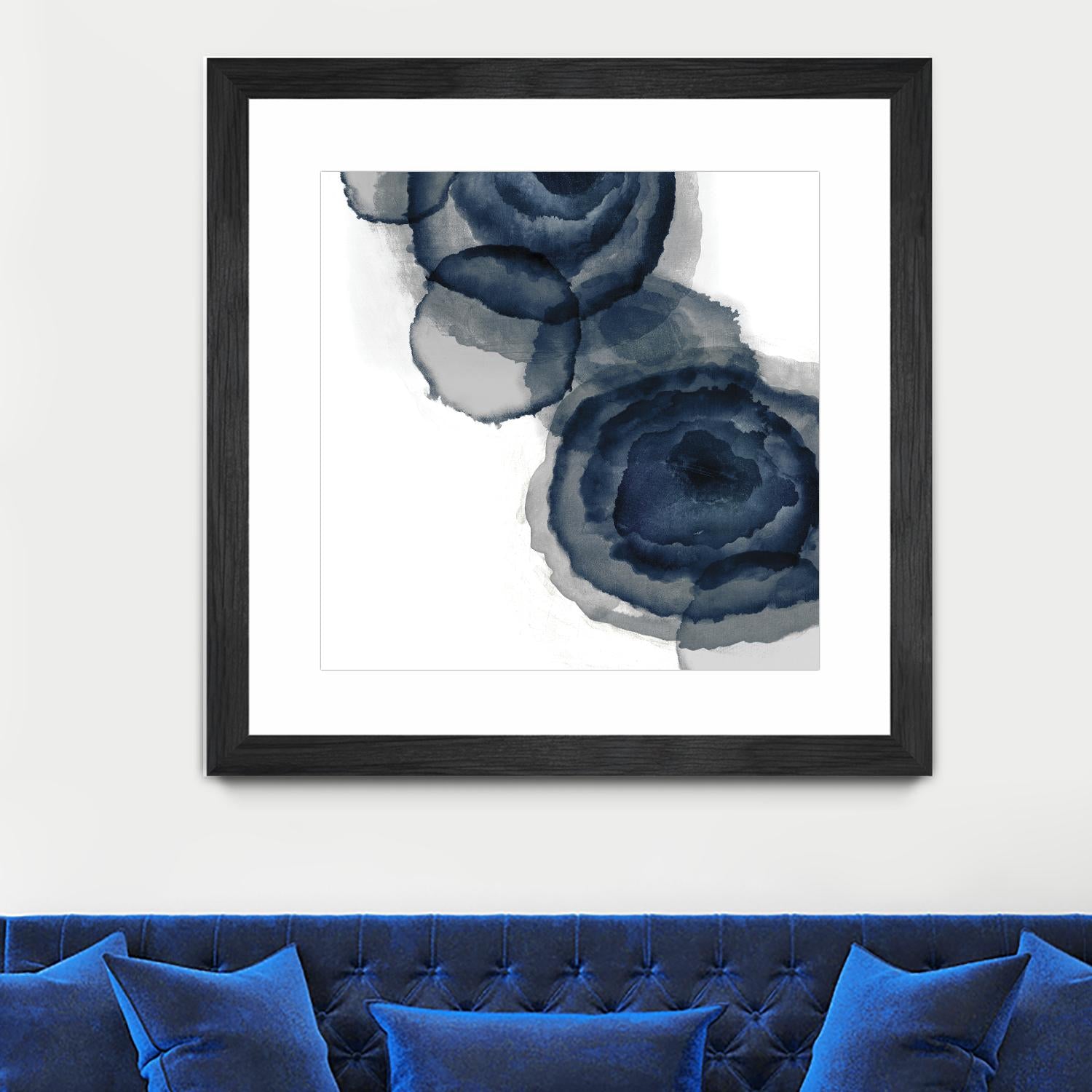 Blotted Ink I by Tom Reeves on GIANT ART - blue abstract