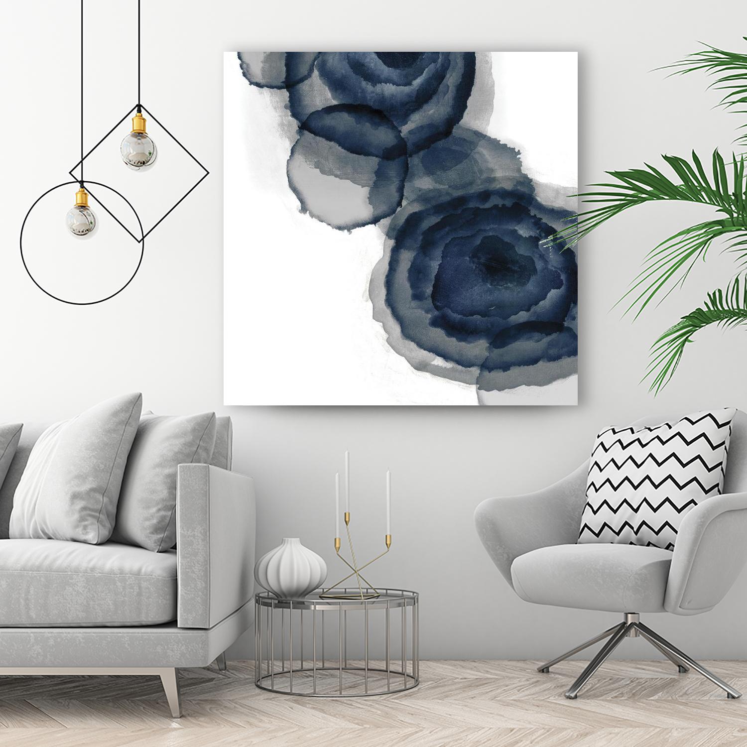 Blotted Ink I by Tom Reeves on GIANT ART - blue abstract