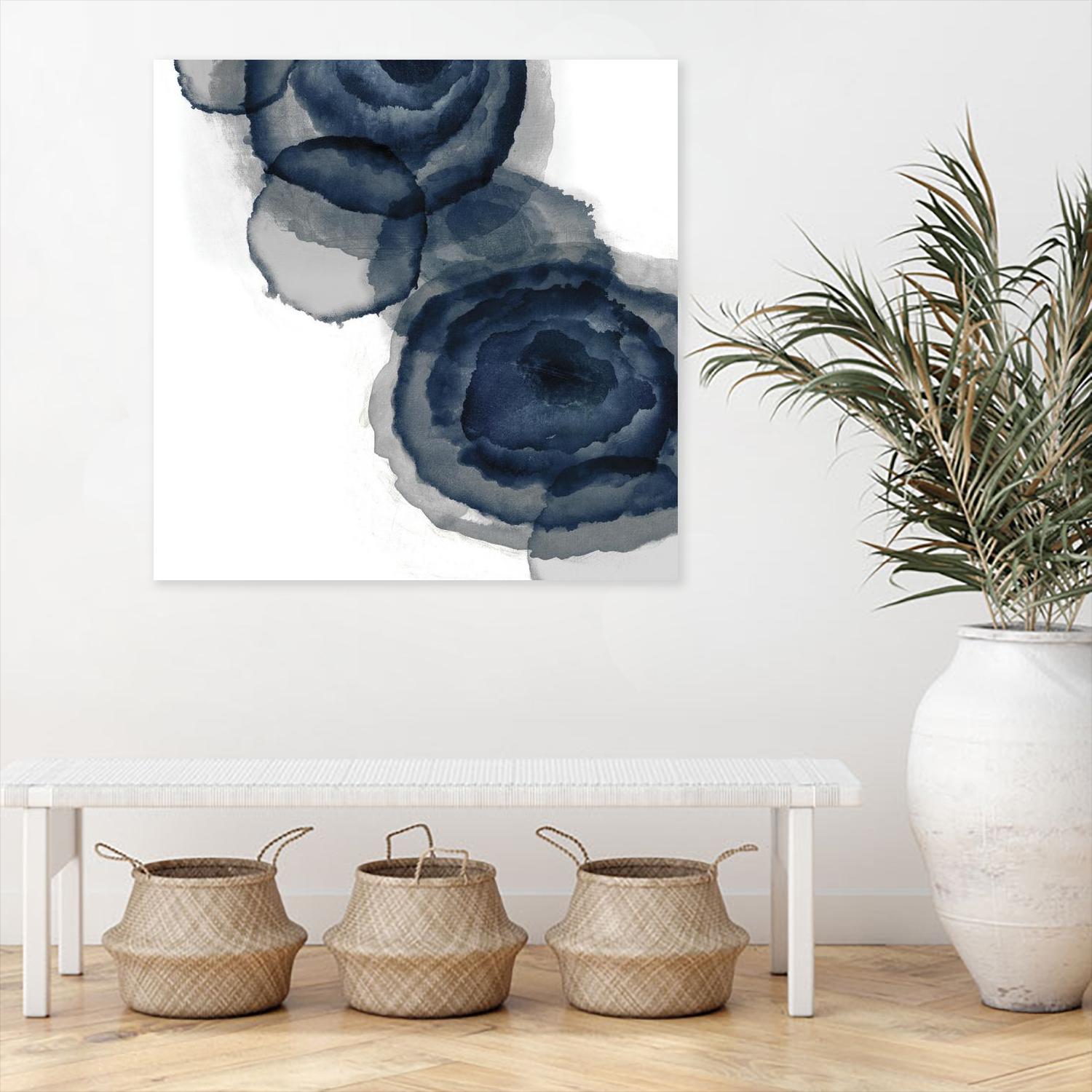 Blotted Ink I by Tom Reeves on GIANT ART - blue abstract