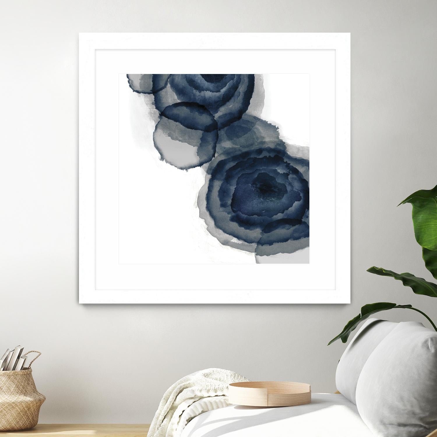 Blotted Ink I by Tom Reeves on GIANT ART - blue abstract