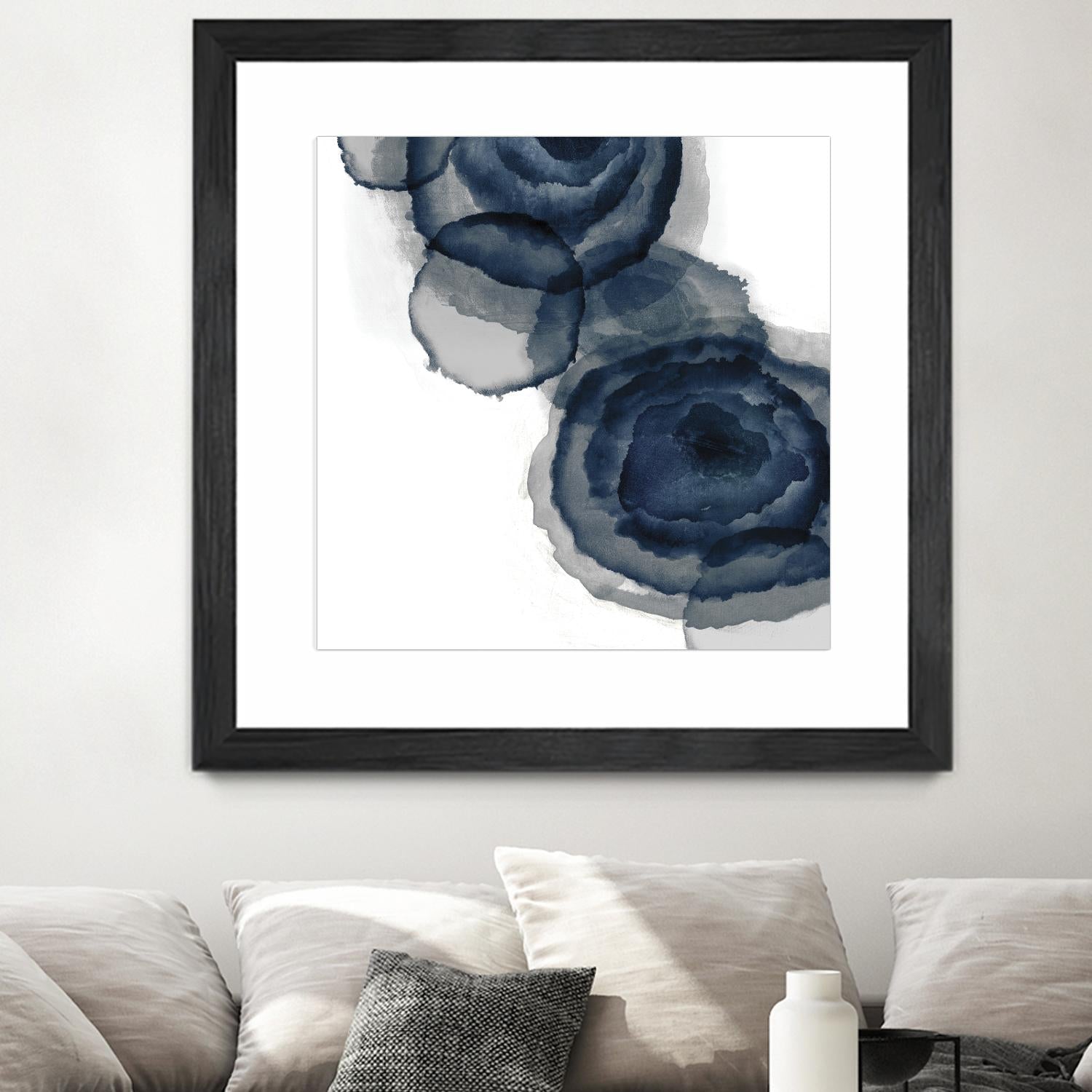 Blotted Ink I by Tom Reeves on GIANT ART - blue abstract