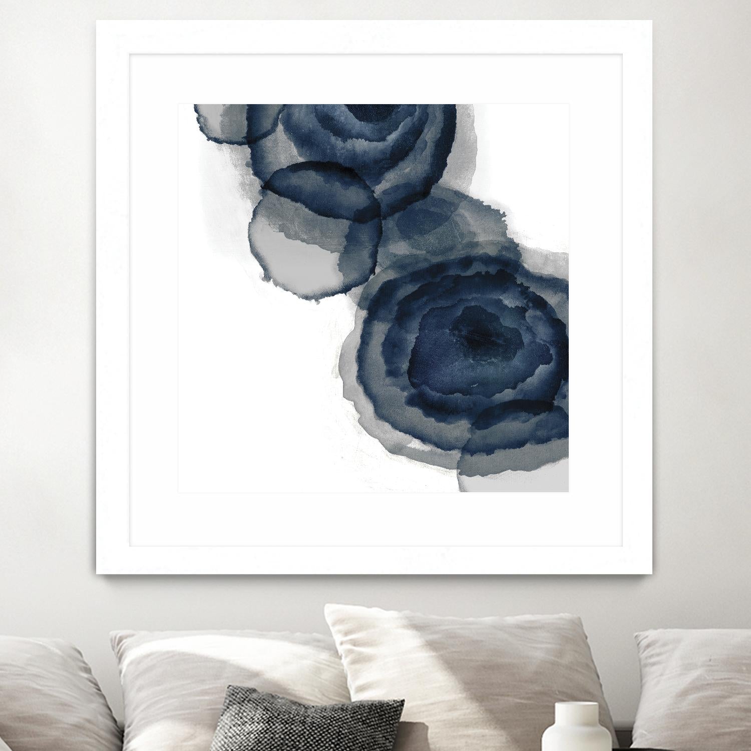 Blotted Ink I by Tom Reeves on GIANT ART - blue abstract