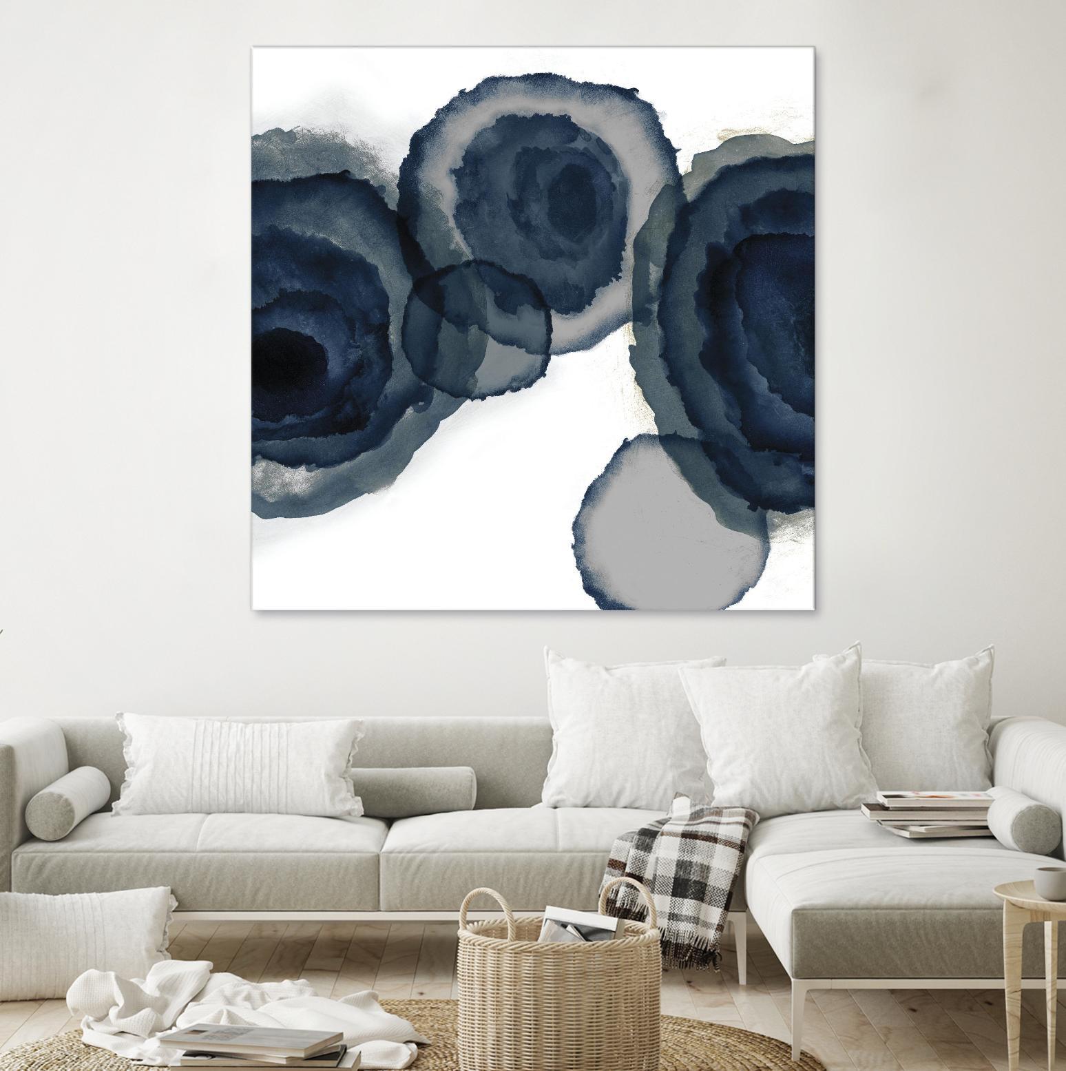 Blotted Ink II by Tom Reeves on GIANT ART - blue watercolour watercolor