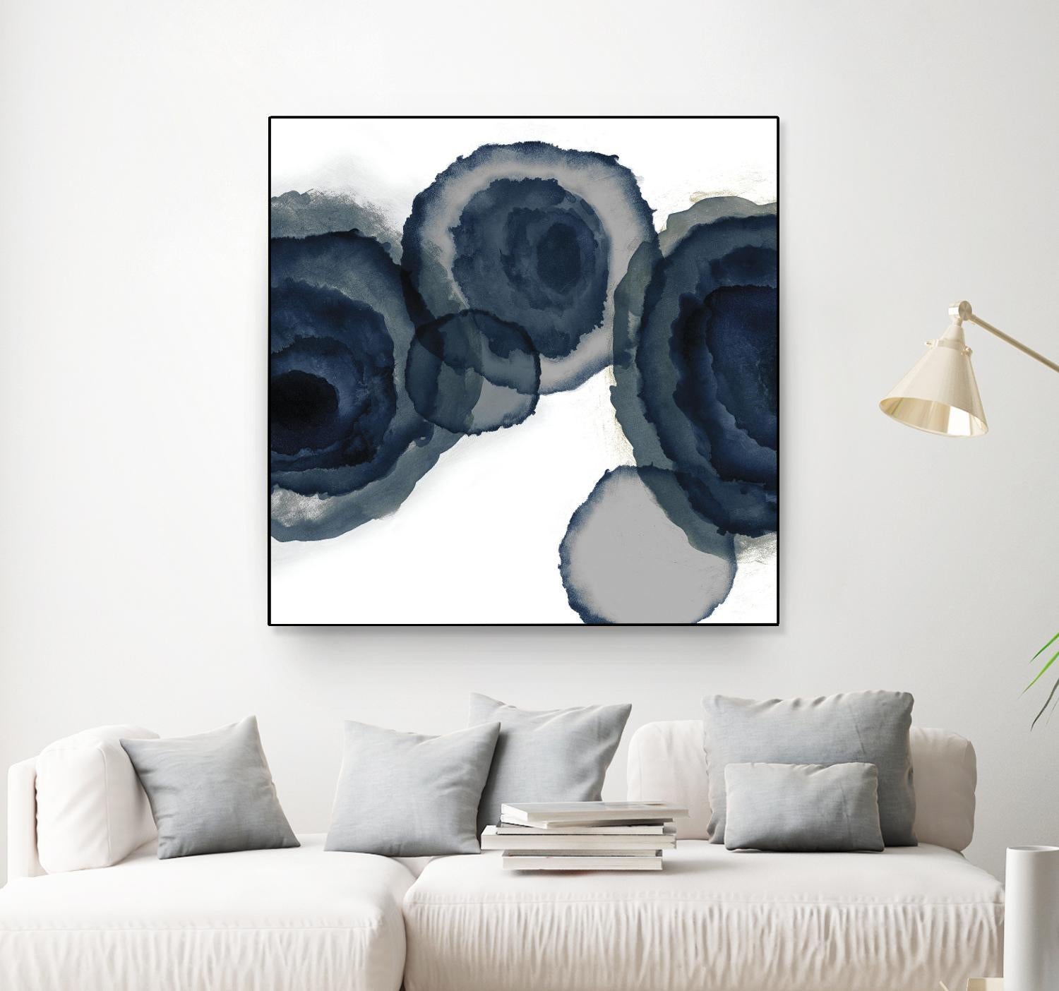 Blotted Ink II by Tom Reeves on GIANT ART - blue watercolour watercolor