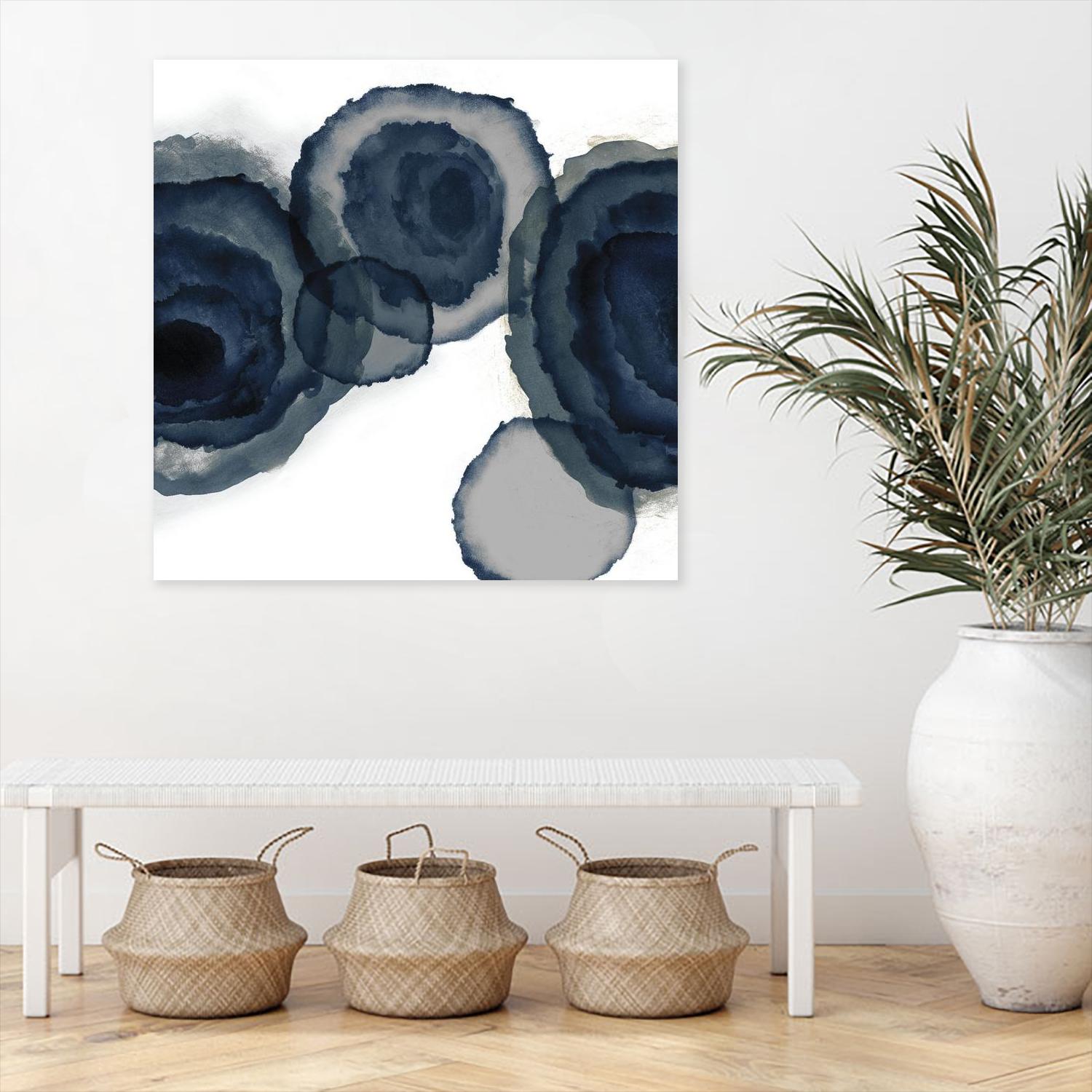 Blotted Ink II by Tom Reeves on GIANT ART - blue watercolour watercolor