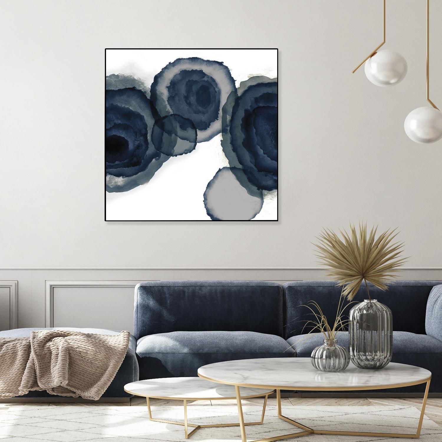 Blotted Ink II by Tom Reeves on GIANT ART - blue watercolour watercolor