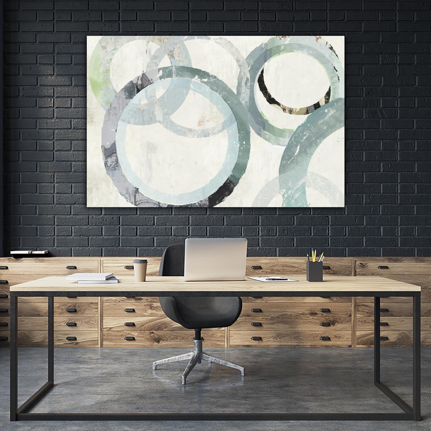 Pale Blues I by Tom Reeves on GIANT ART - green abstract