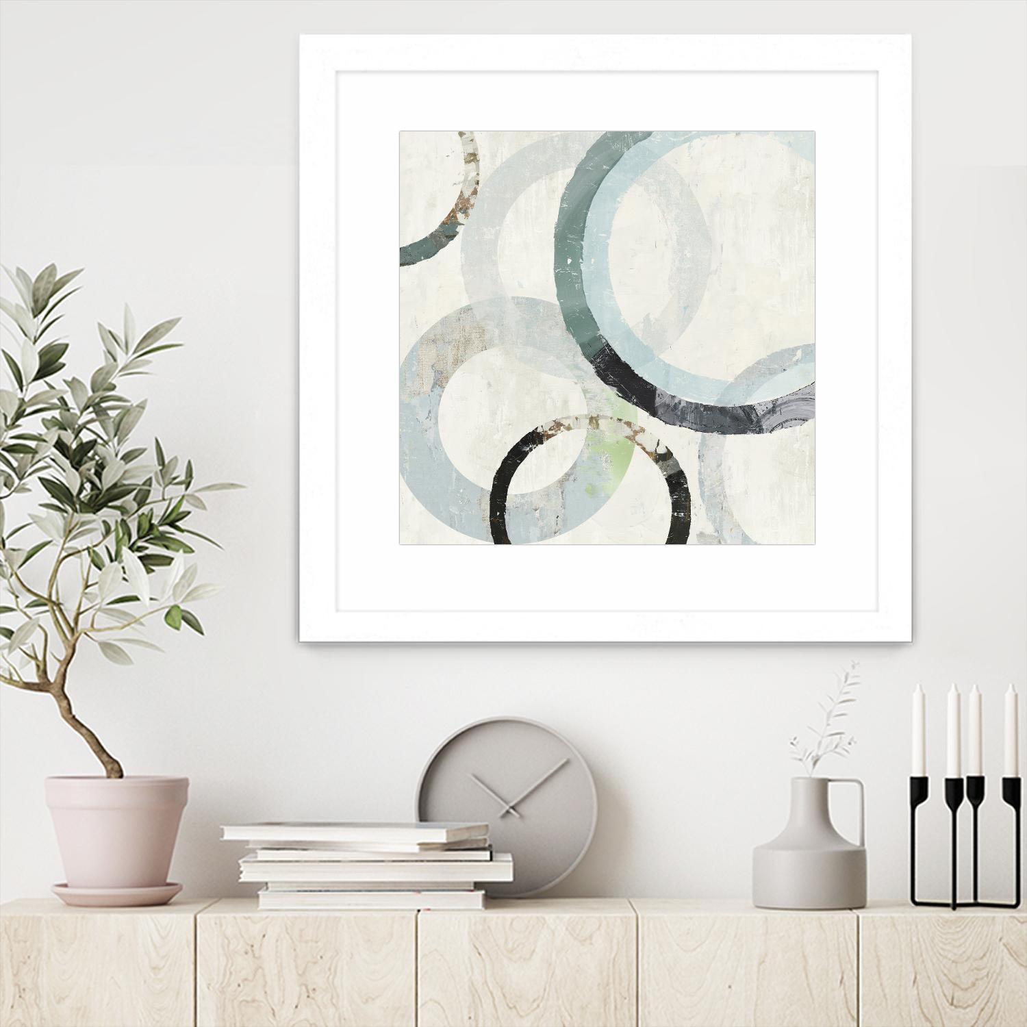 Pale Blues III by Tom Reeves on GIANT ART - green abstract