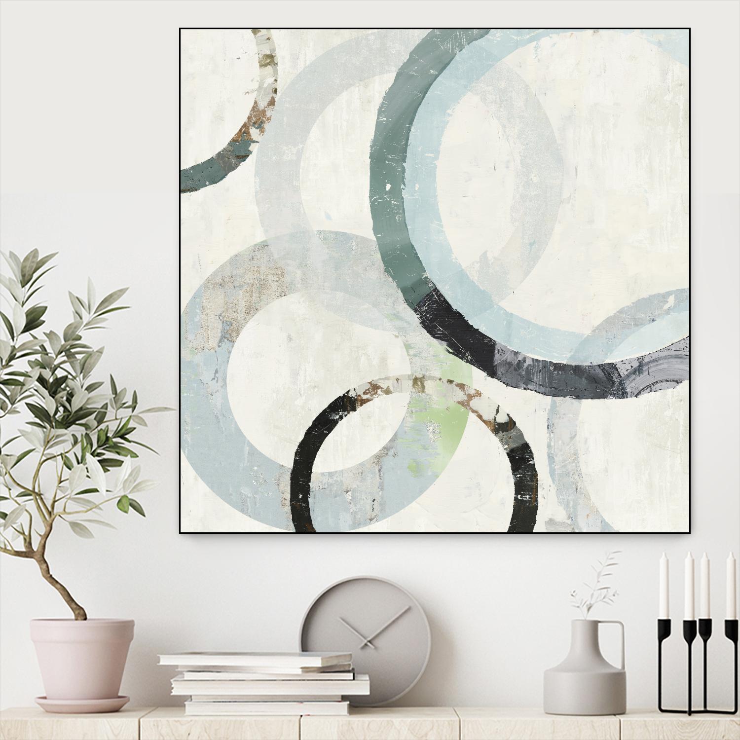 Pale Blues III by Tom Reeves on GIANT ART - green abstract