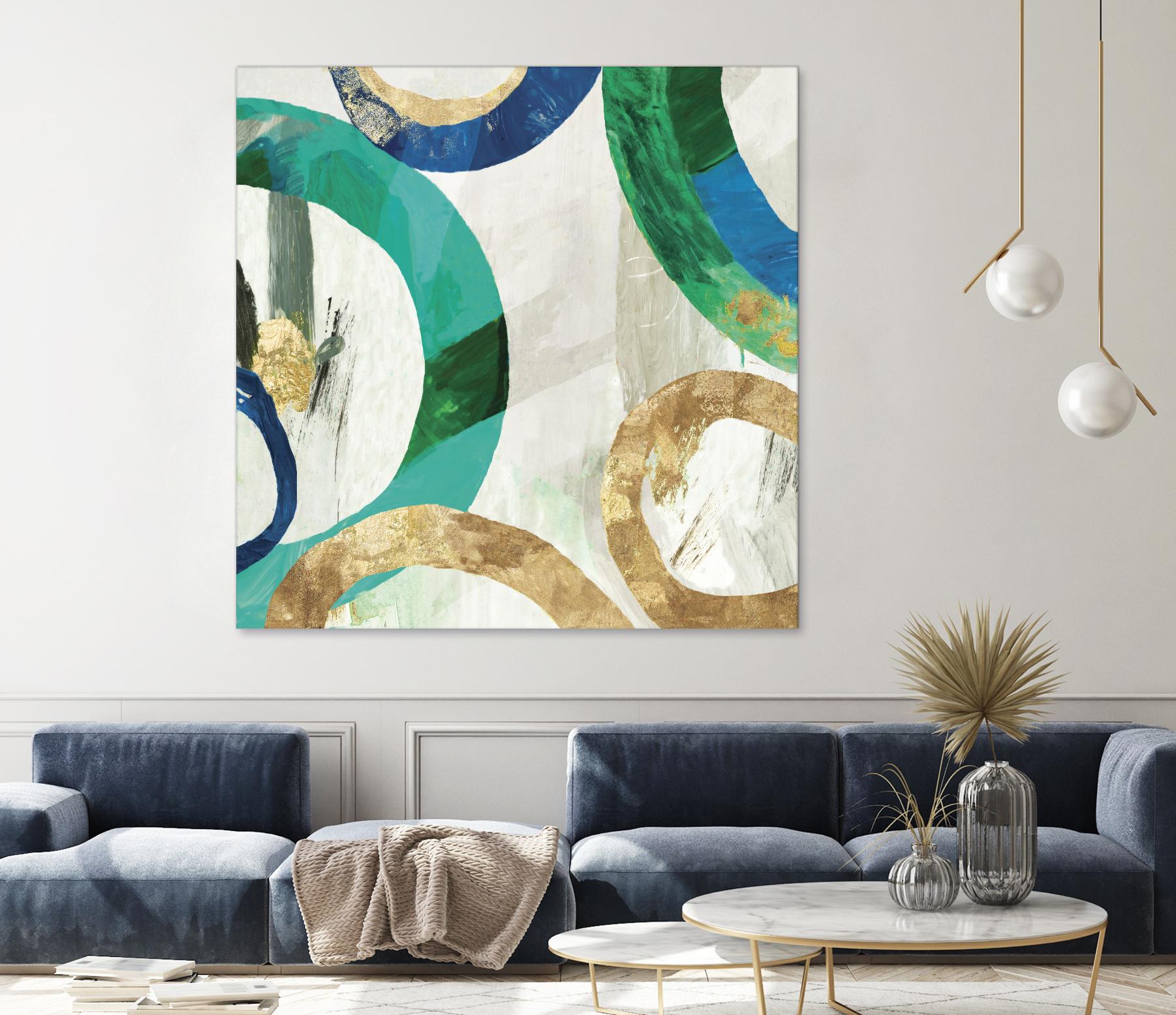 Green Rings I by Tom Reeves on GIANT ART - green abstract