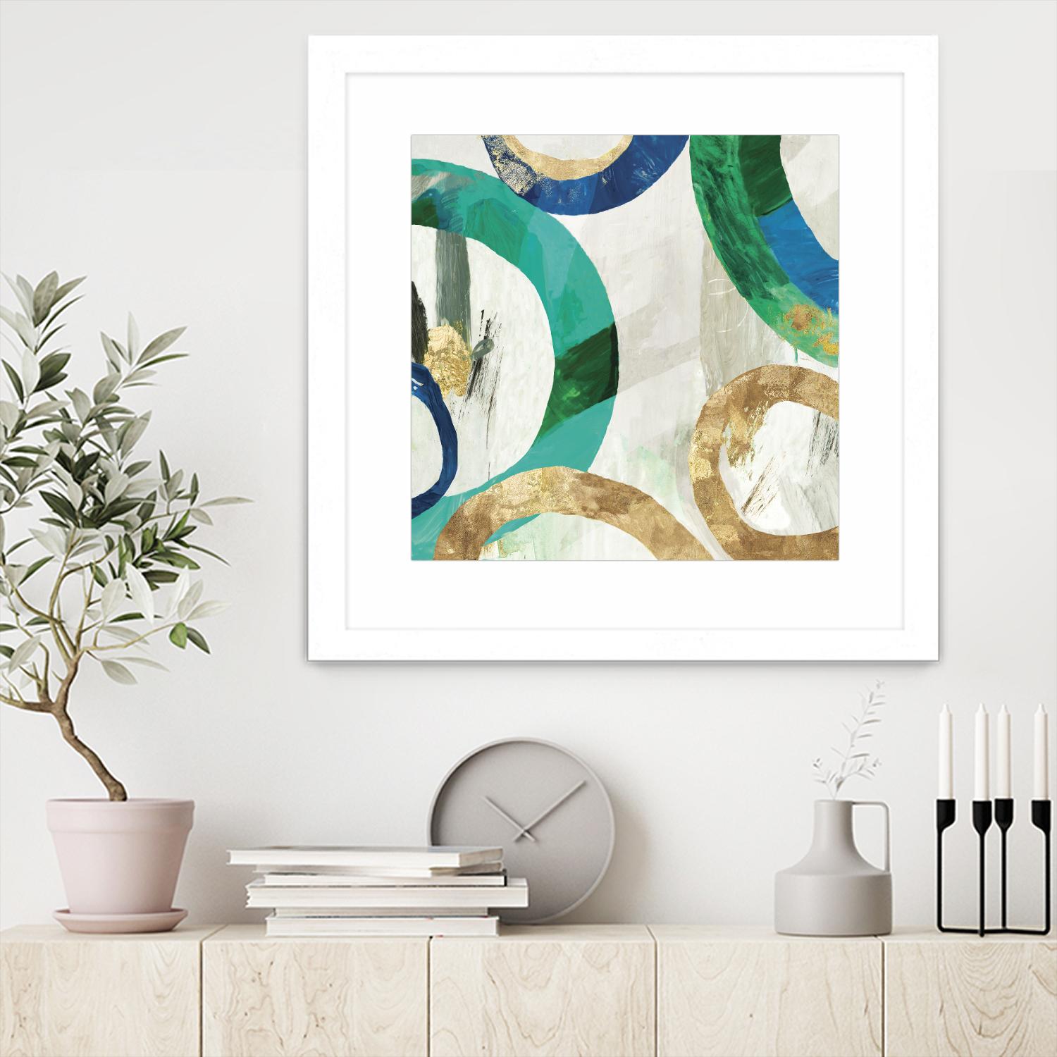 Green Rings I by Tom Reeves on GIANT ART - green abstract