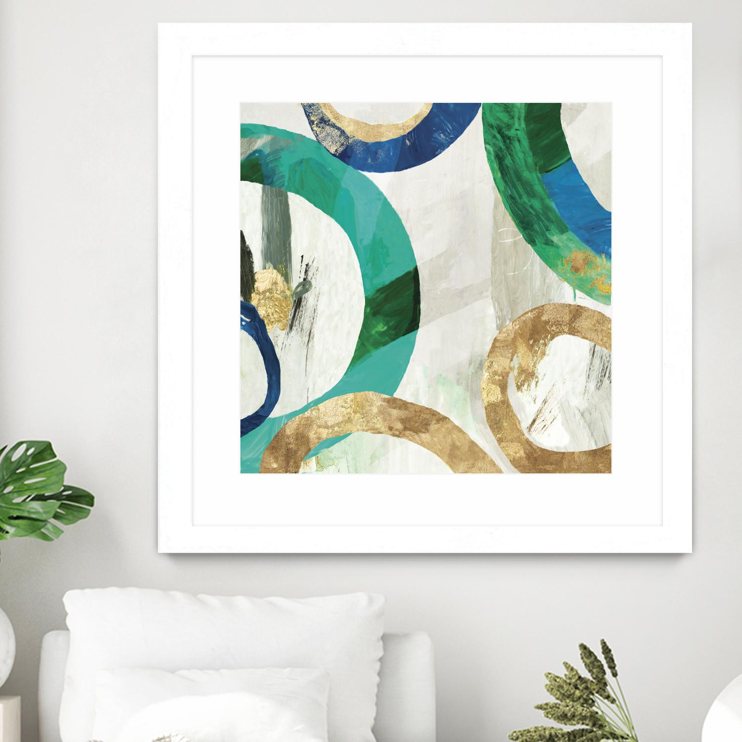 Green Rings I by Tom Reeves on GIANT ART - green abstract