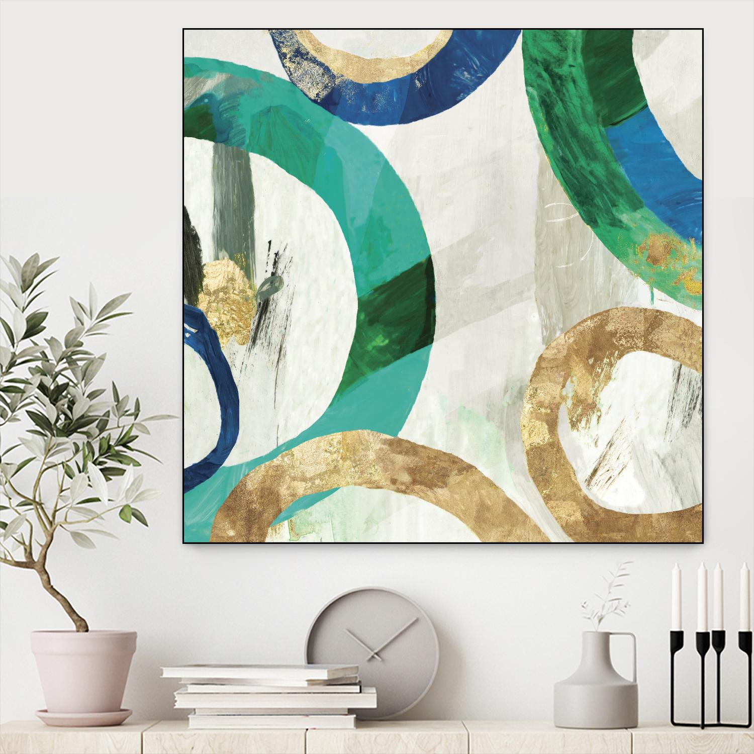 Green Rings I by Tom Reeves on GIANT ART - green abstract