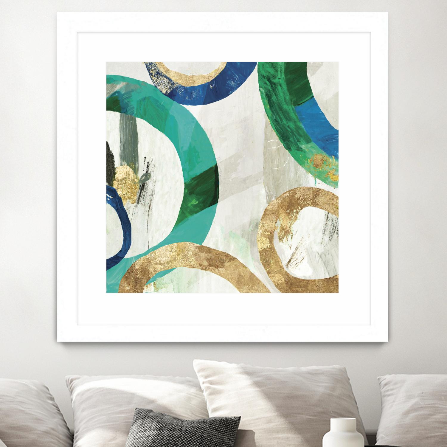 Green Rings I by Tom Reeves on GIANT ART - green abstract