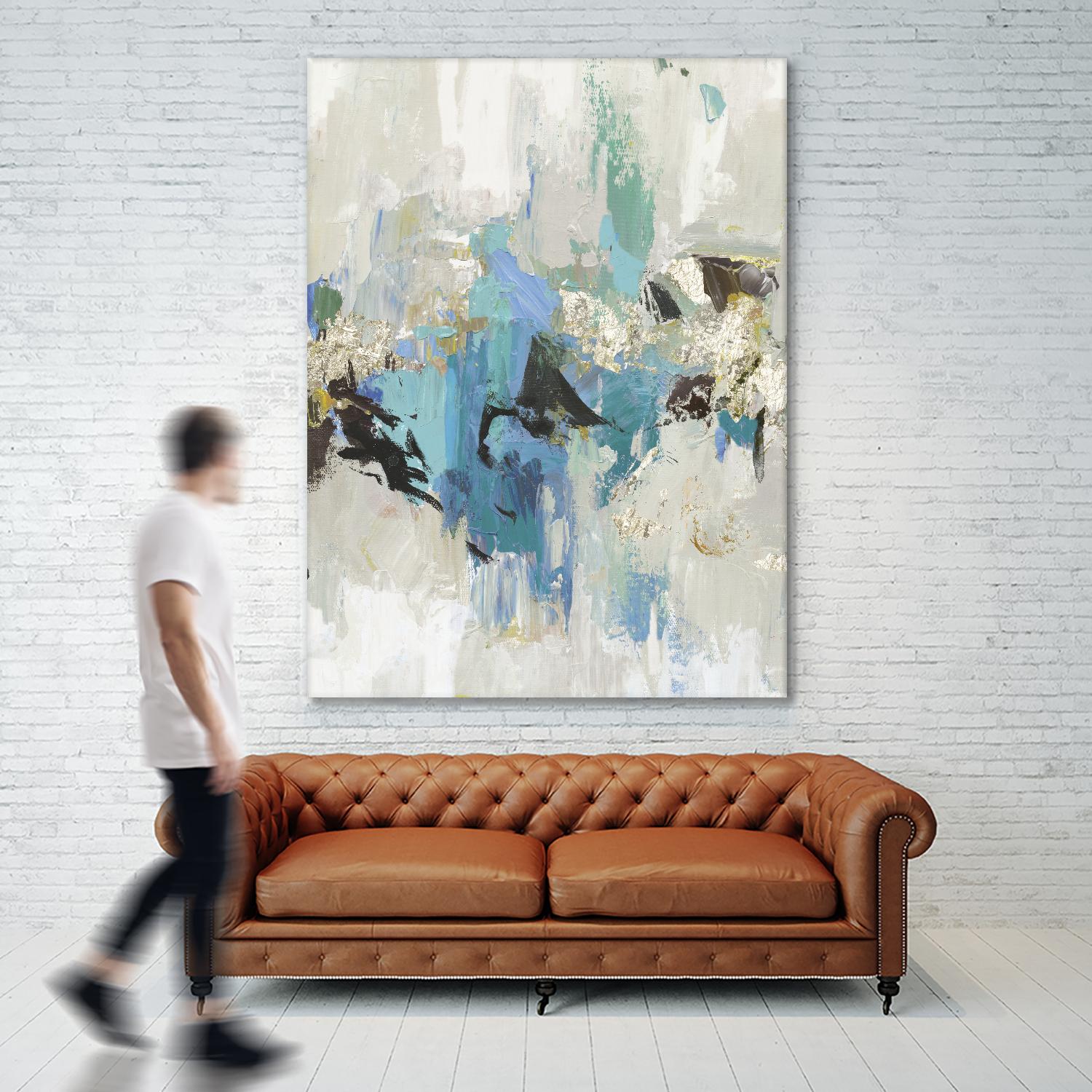 Blue Silver I by Tom Reeves on GIANT ART - white abstract