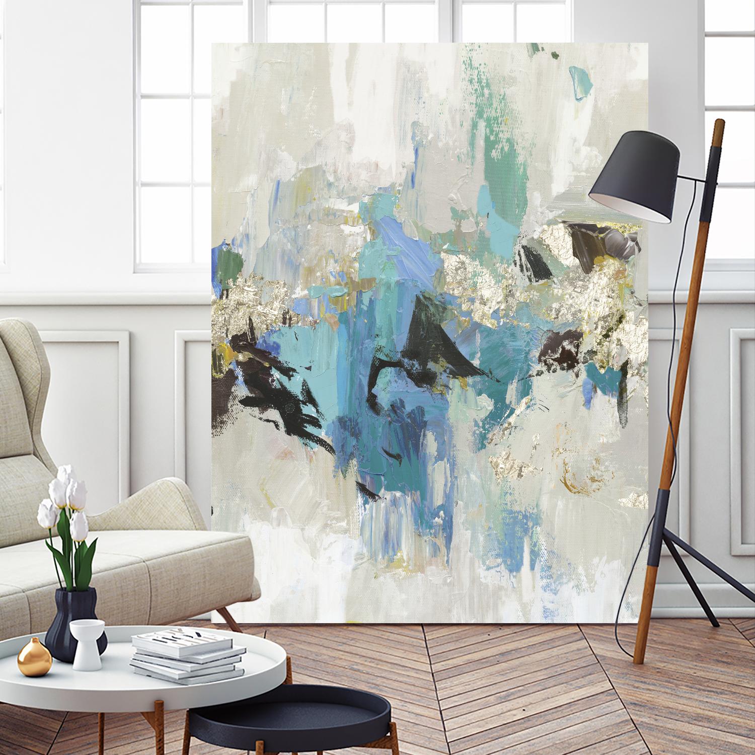 Blue Silver I by Tom Reeves on GIANT ART - white abstract