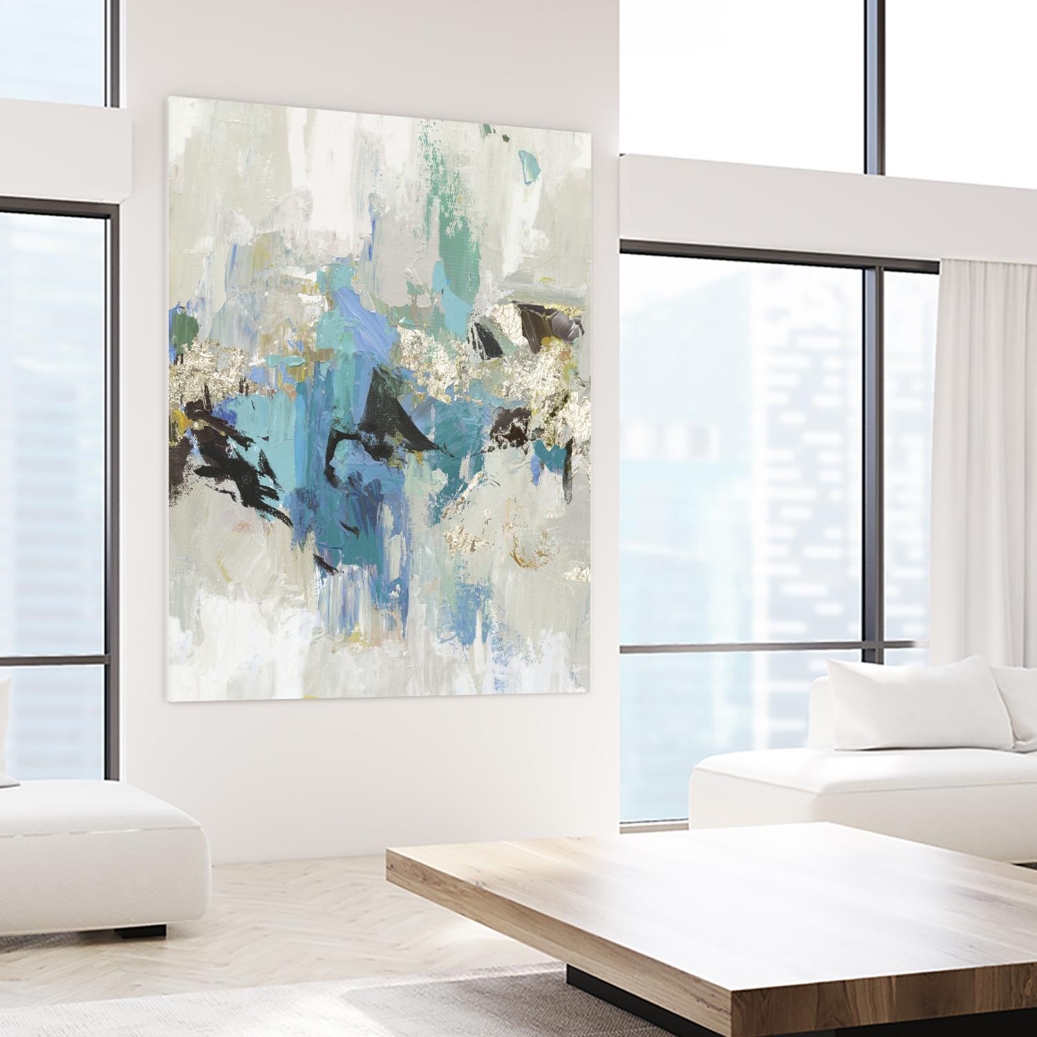 Blue Silver I by Tom Reeves on GIANT ART - white abstract