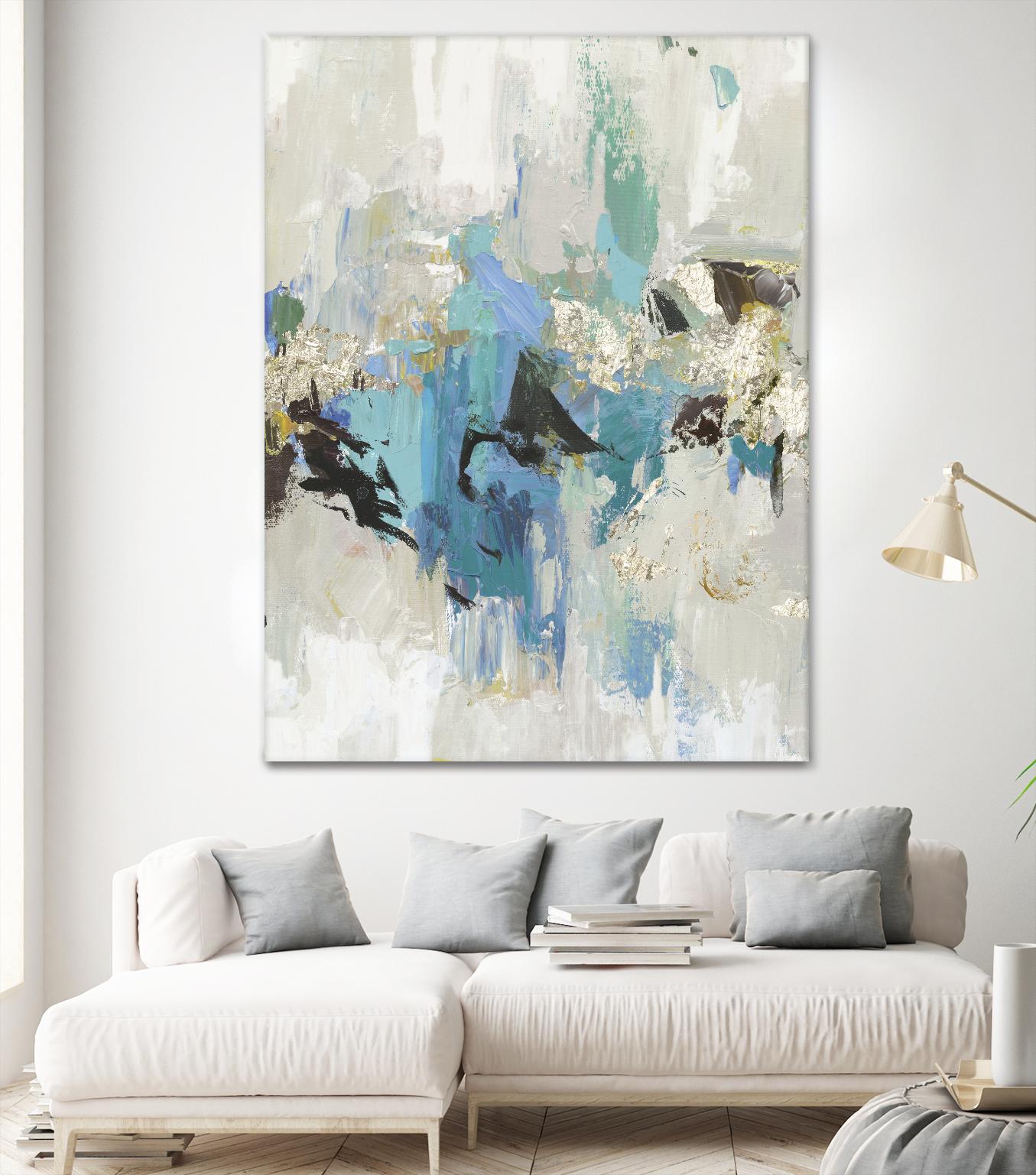 Blue Silver I by Tom Reeves on GIANT ART - white abstract