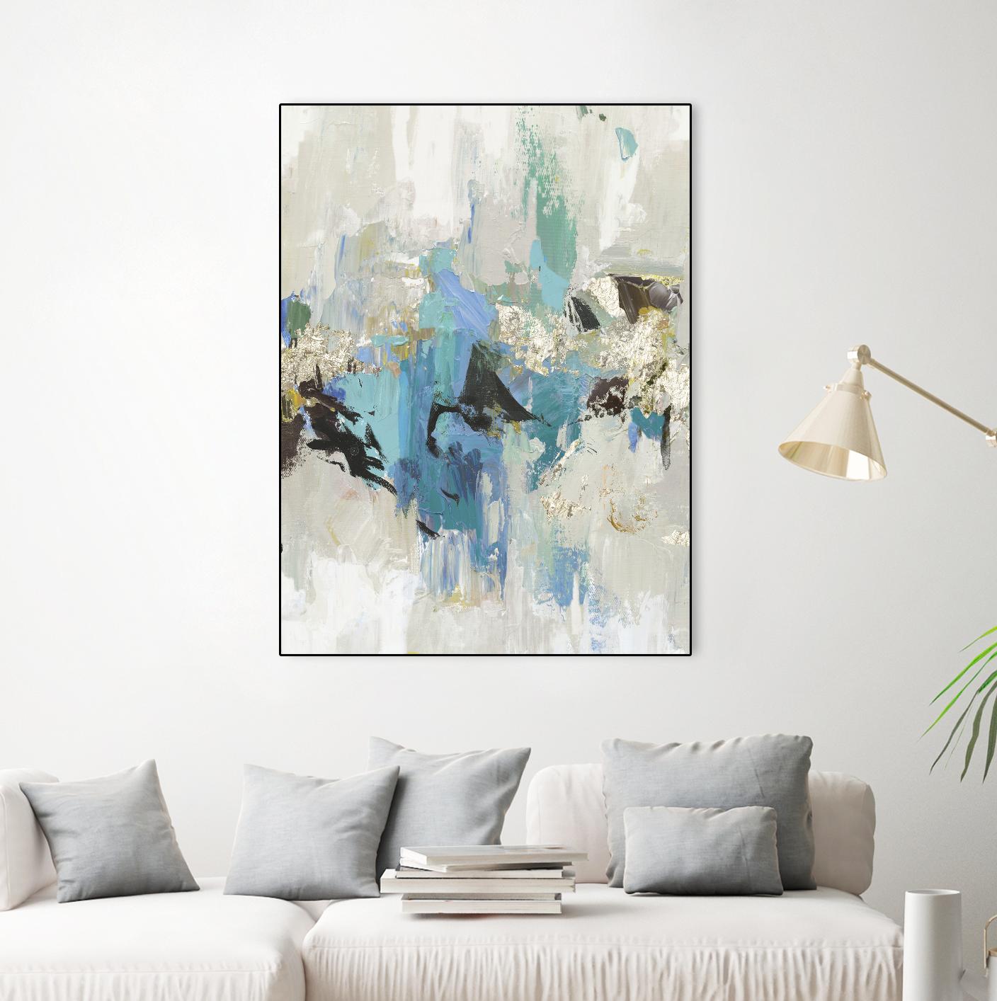 Blue Silver I by Tom Reeves on GIANT ART - white abstract