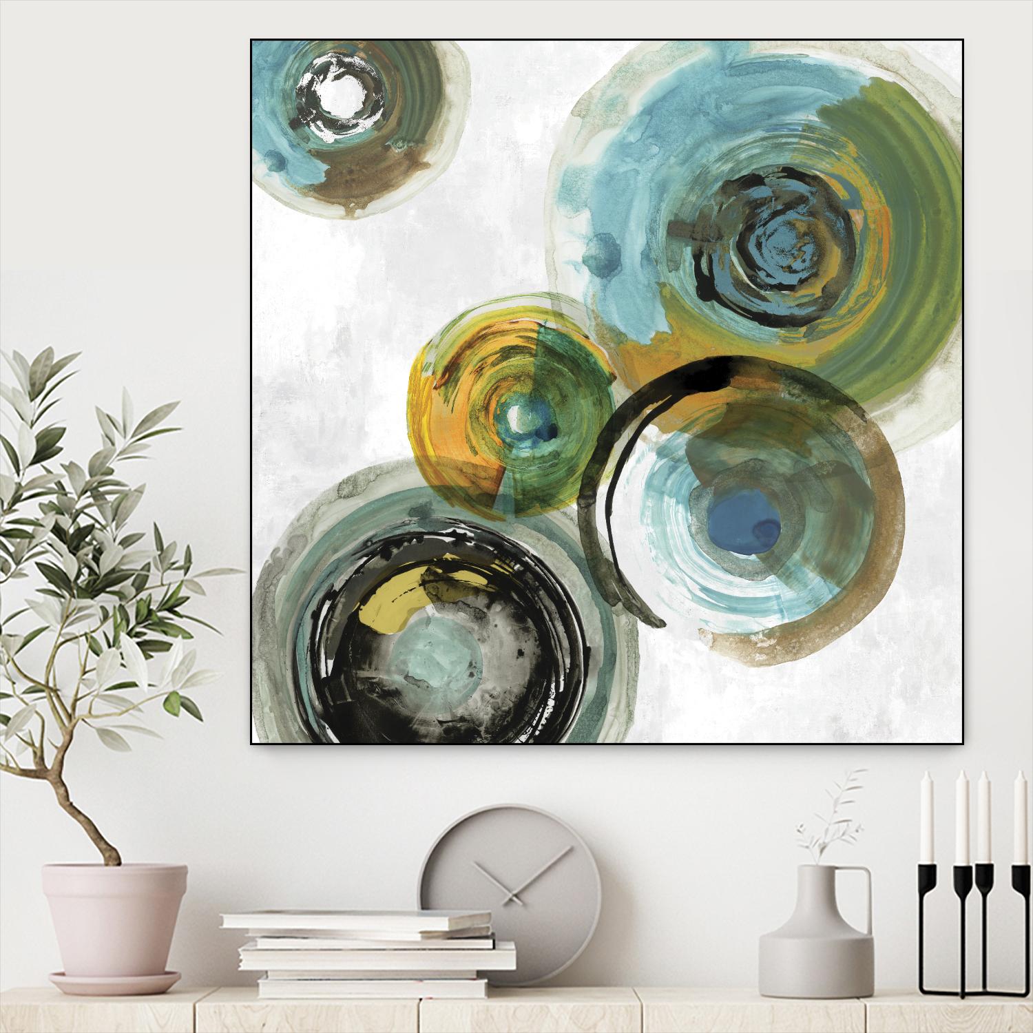 Spirals III by Tom Reeves on GIANT ART - yellow abstract