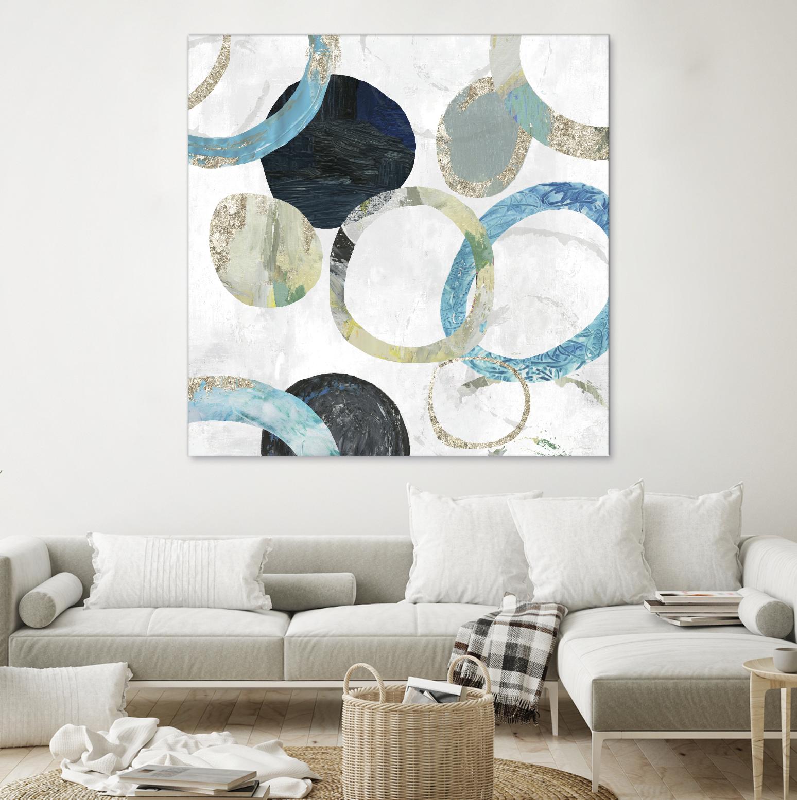 Rings I by Tom Reeves on GIANT ART - blue abstract