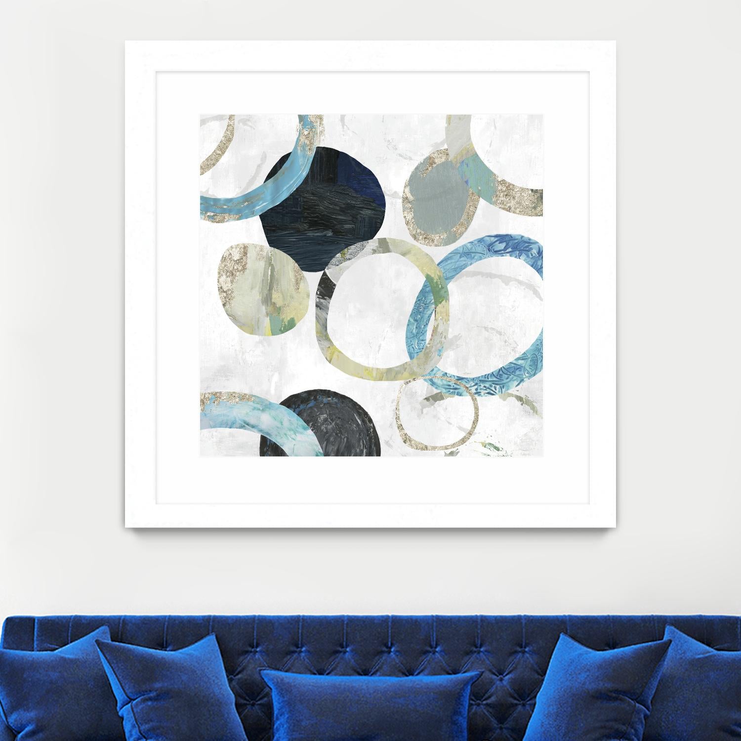 Rings I by Tom Reeves on GIANT ART - blue abstract