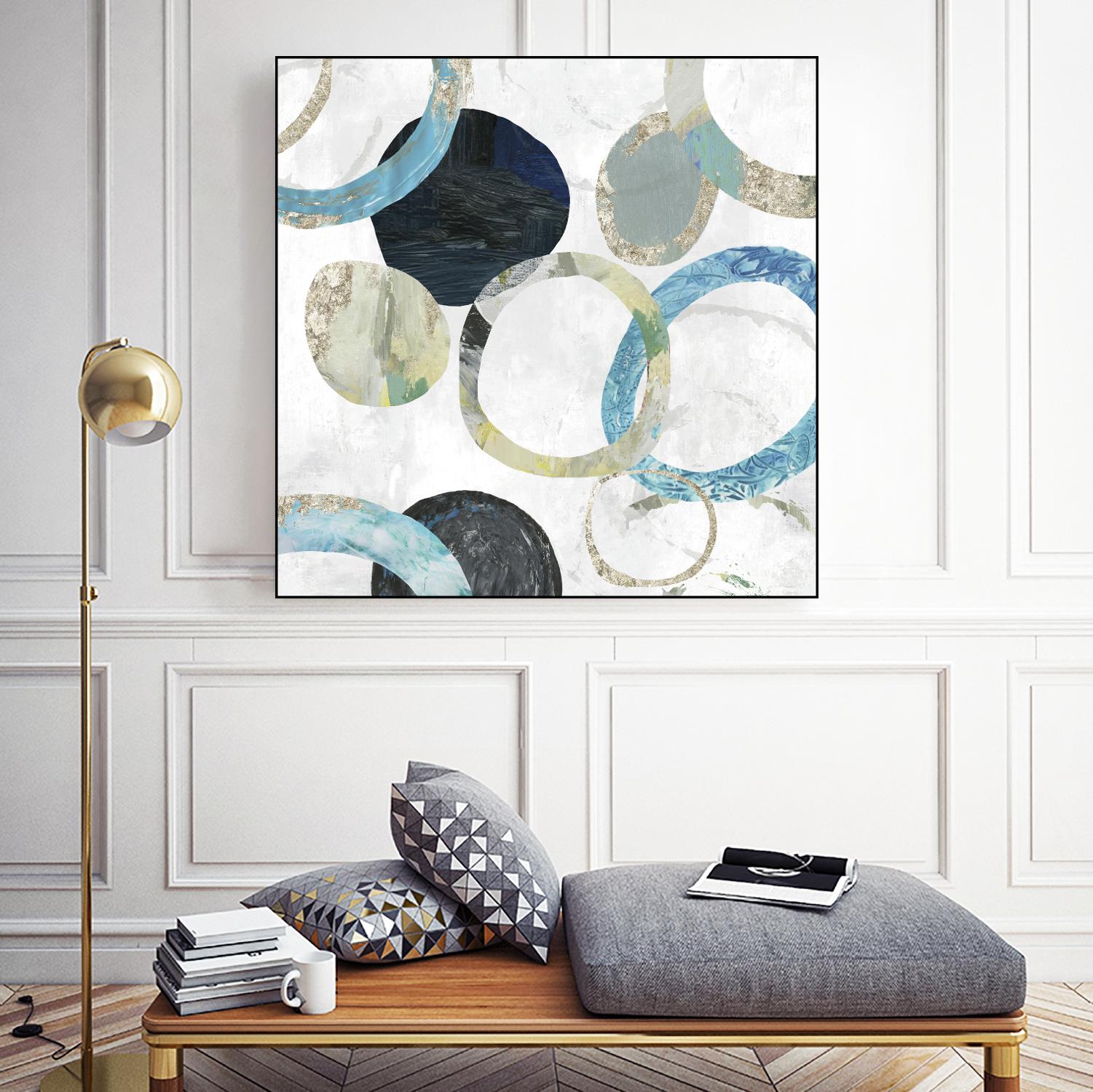 Rings I by Tom Reeves on GIANT ART - blue abstract