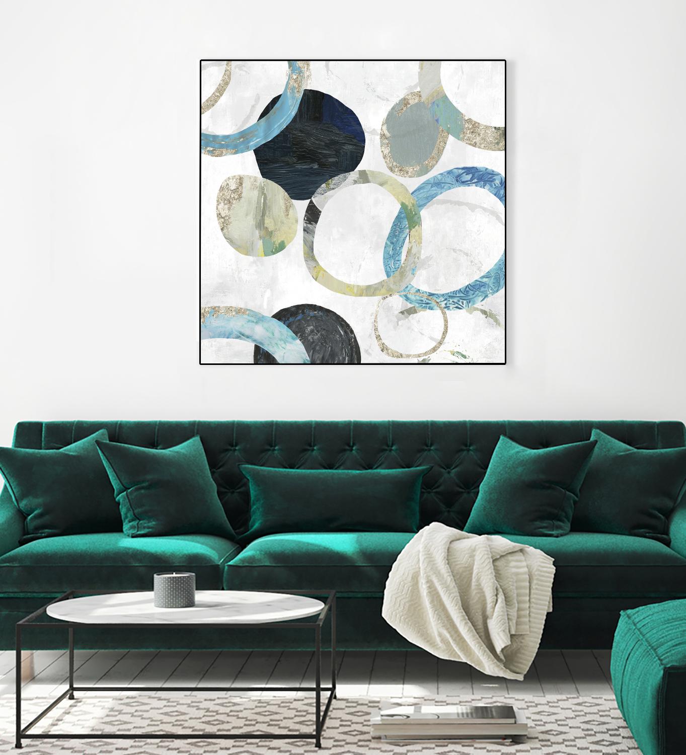 Rings I by Tom Reeves on GIANT ART - blue abstract