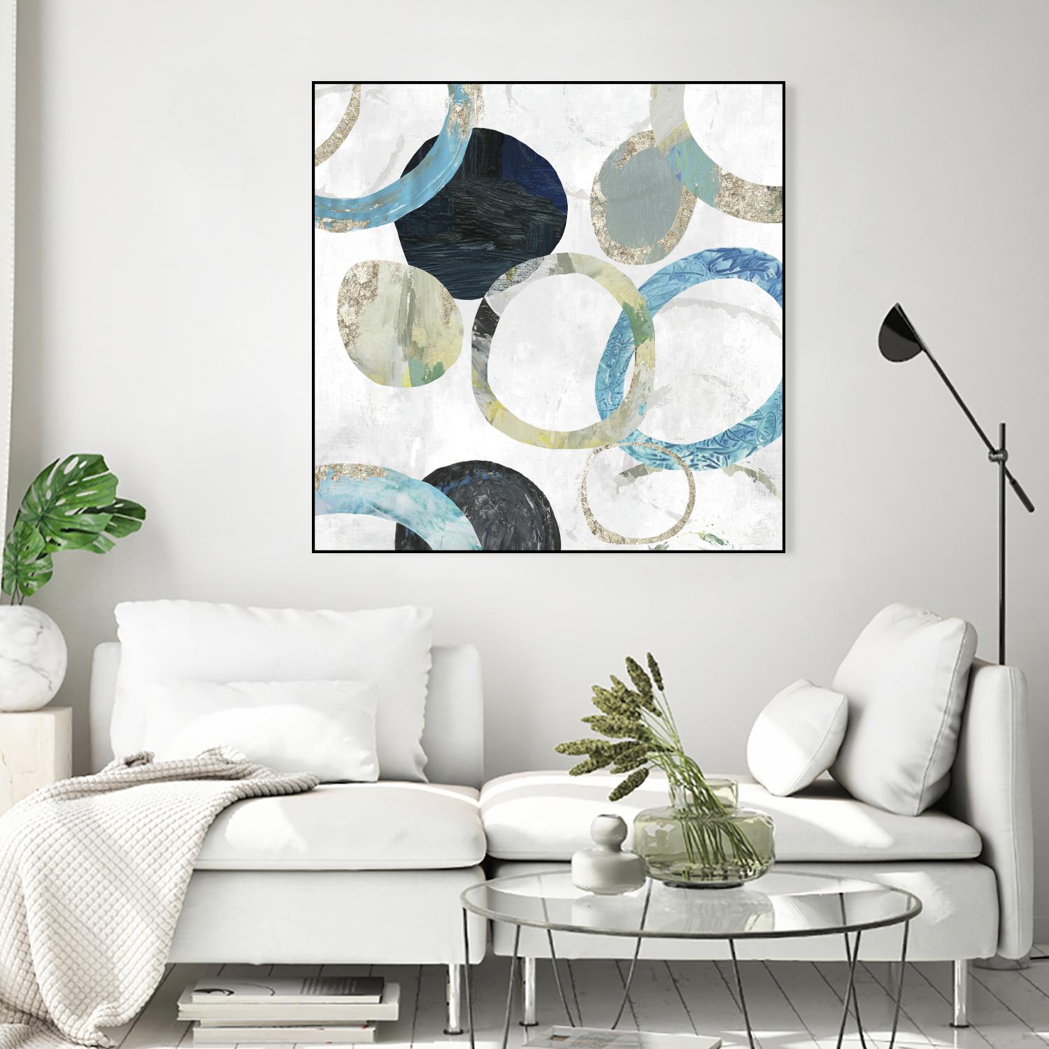 Rings I by Tom Reeves on GIANT ART - blue abstract