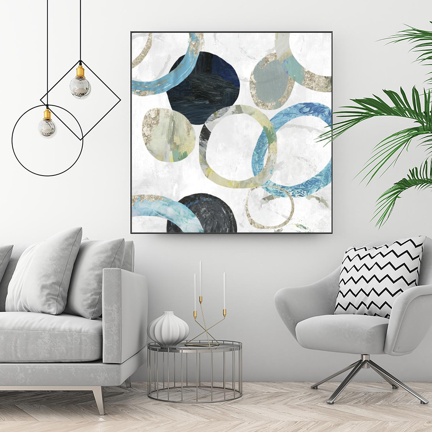 Rings I by Tom Reeves on GIANT ART - blue abstract