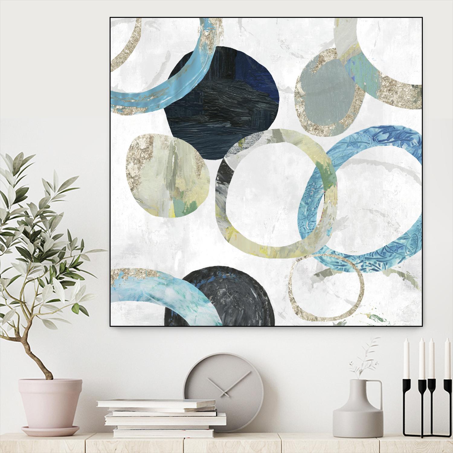 Rings I by Tom Reeves on GIANT ART - blue abstract