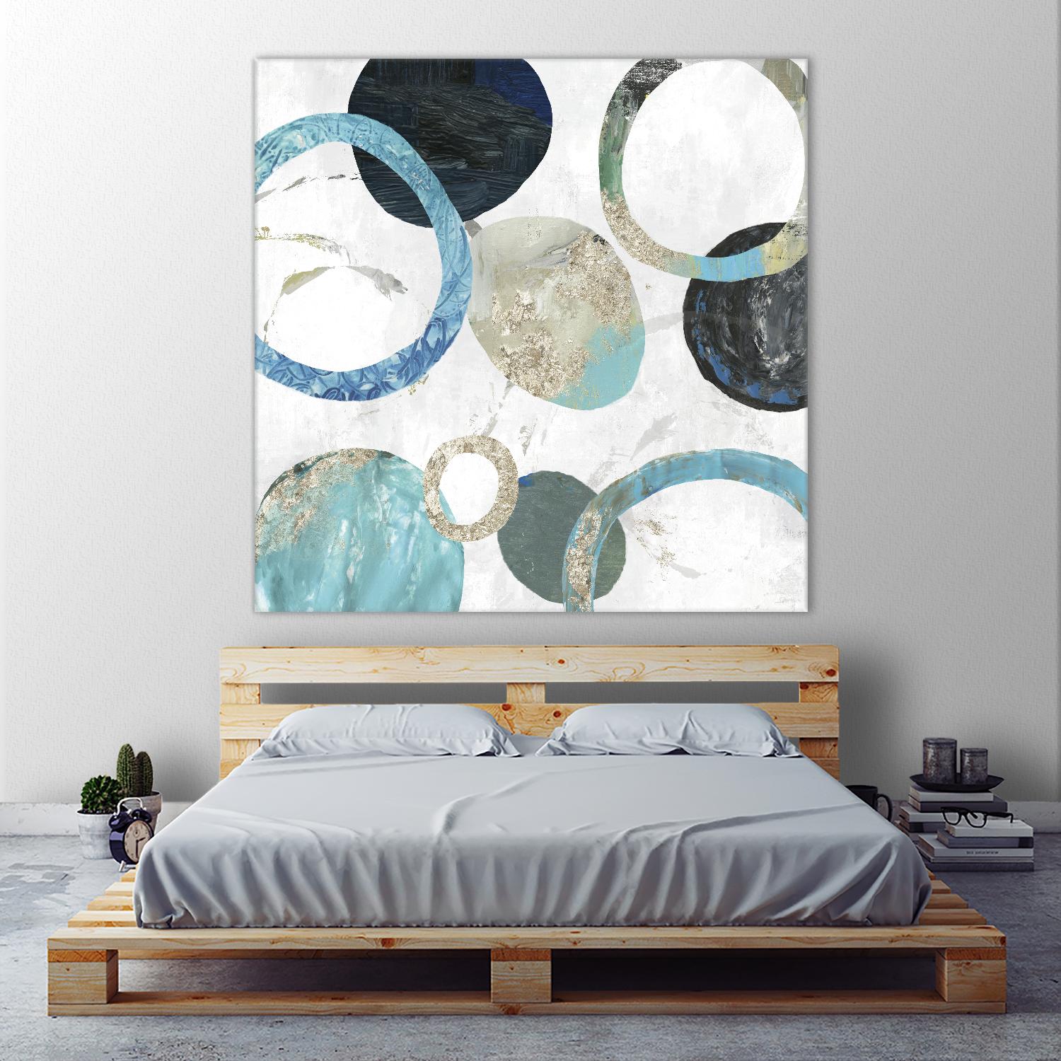 Rings II by Tom Reeves on GIANT ART - blue abstract