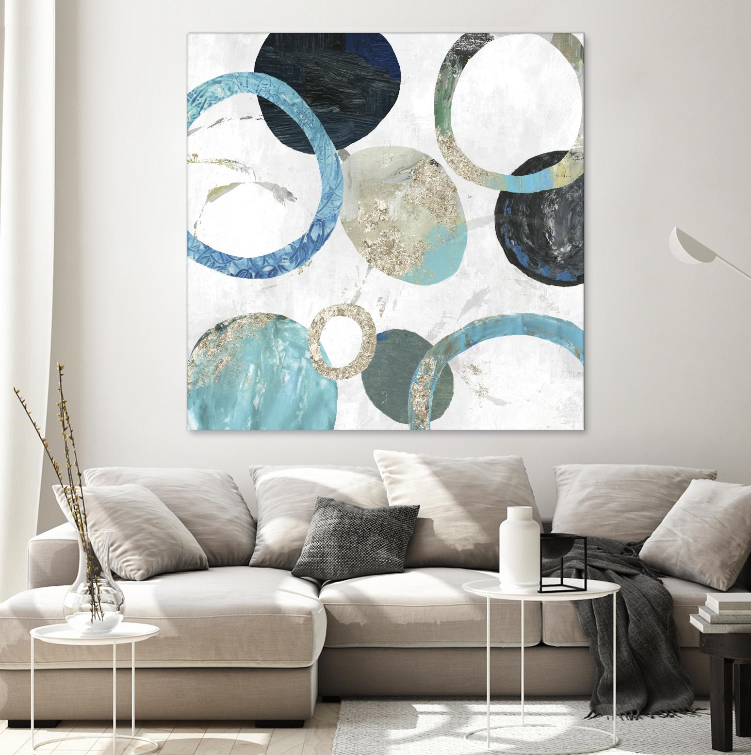 Rings II by Tom Reeves on GIANT ART - blue abstract