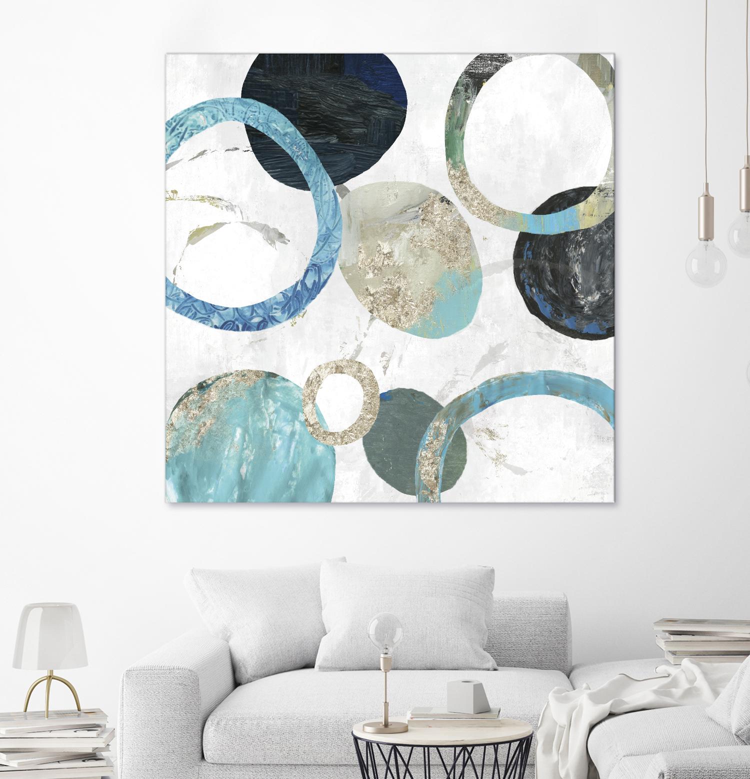 Rings II by Tom Reeves on GIANT ART - blue abstract