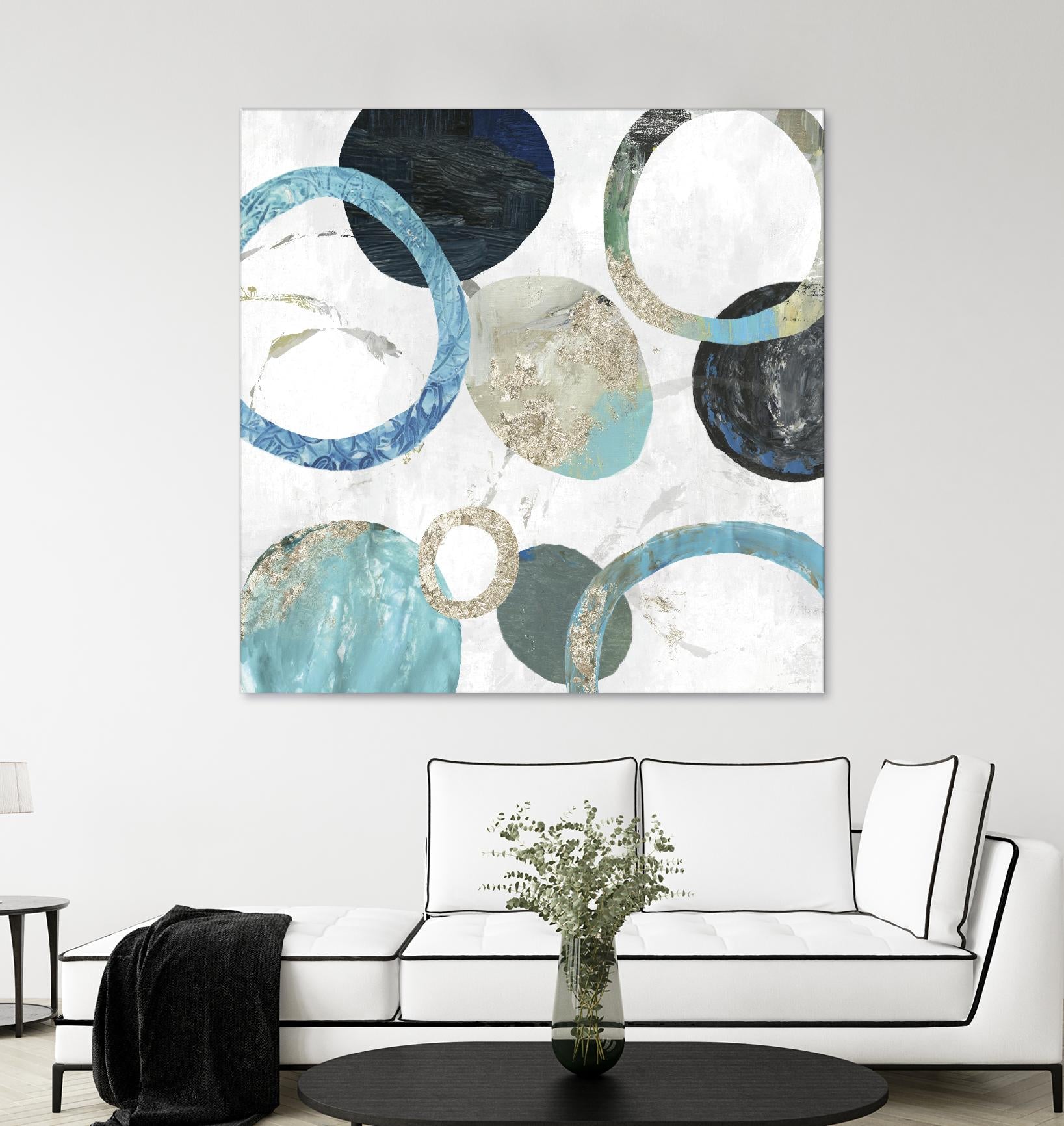 Rings II by Tom Reeves on GIANT ART - blue abstract