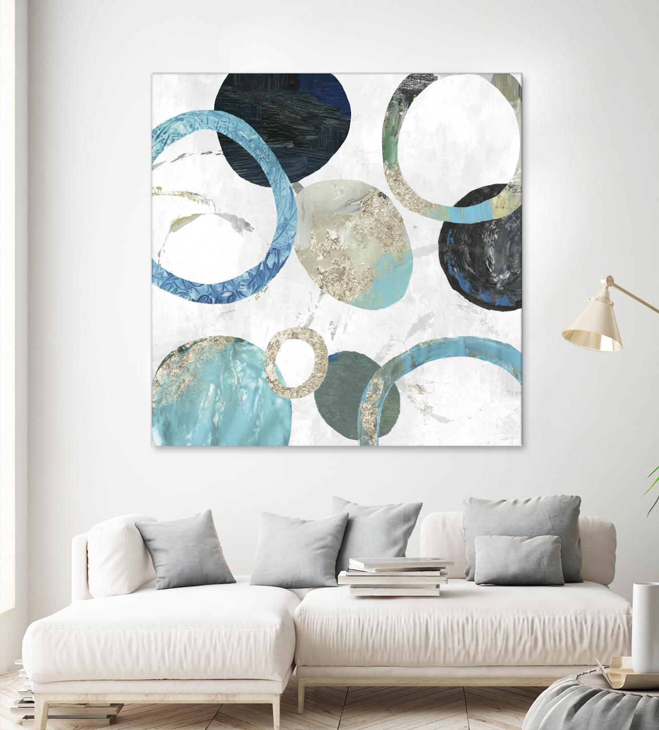 Rings II by Tom Reeves on GIANT ART - blue abstract