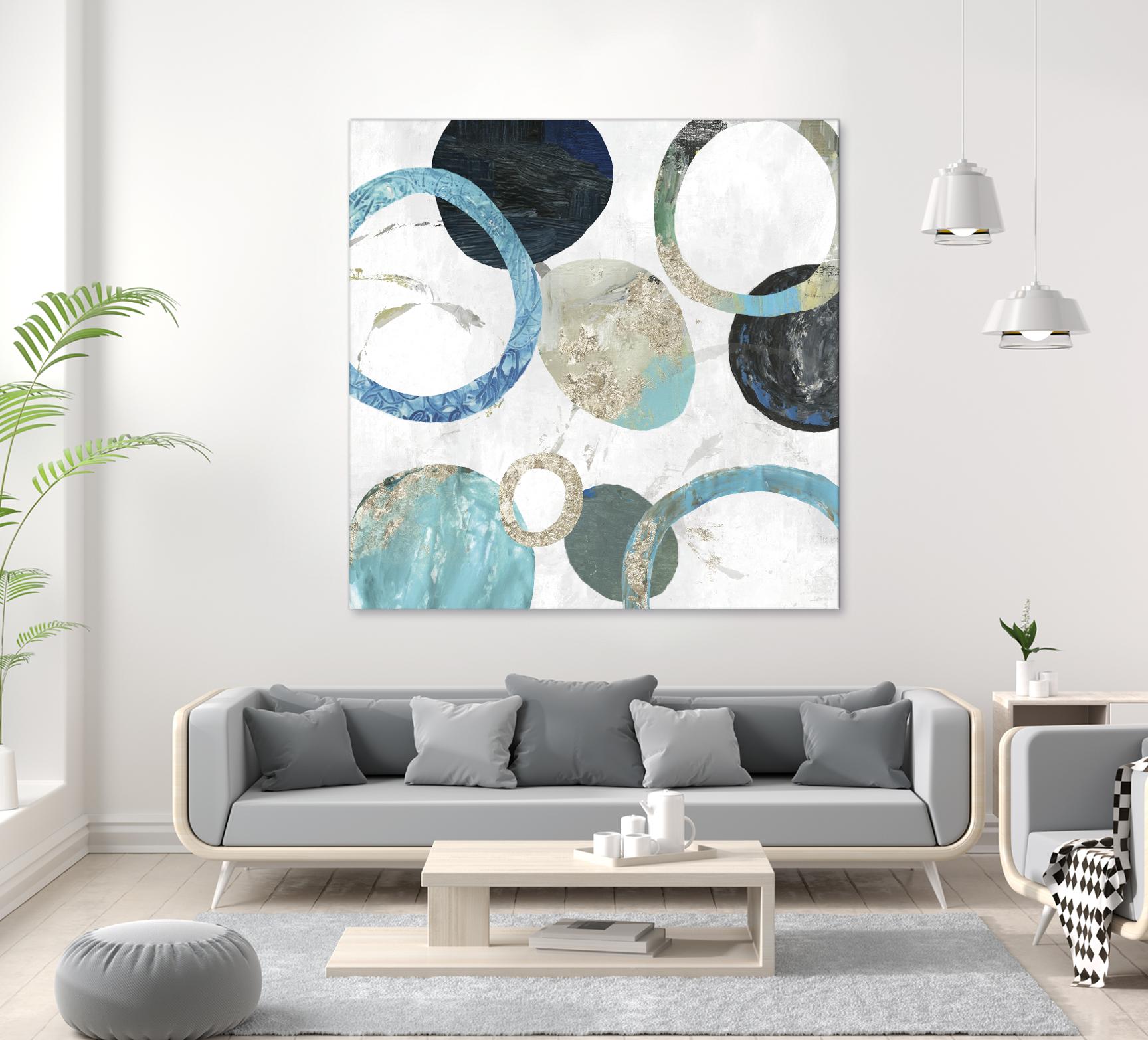 Rings II by Tom Reeves on GIANT ART - blue abstract