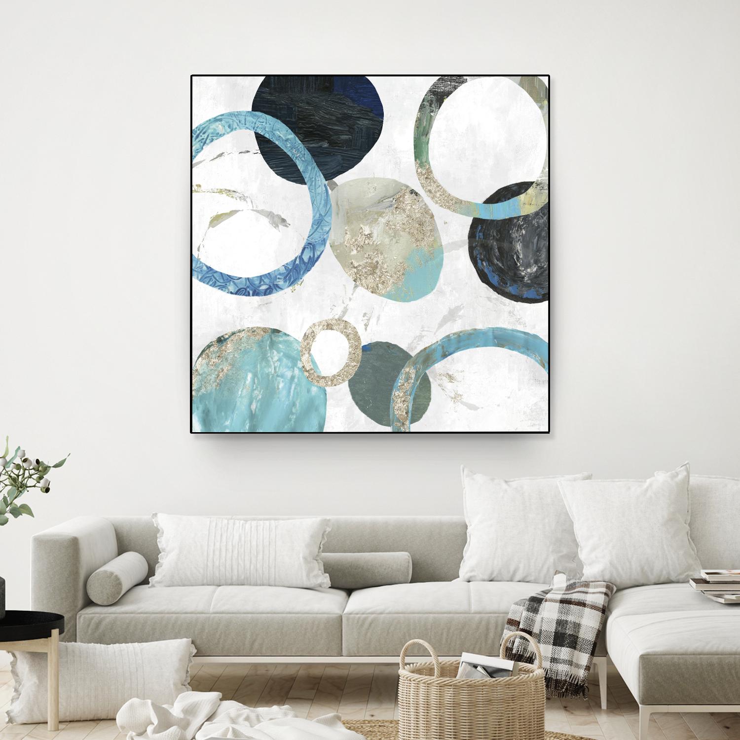 Rings II by Tom Reeves on GIANT ART - blue abstract