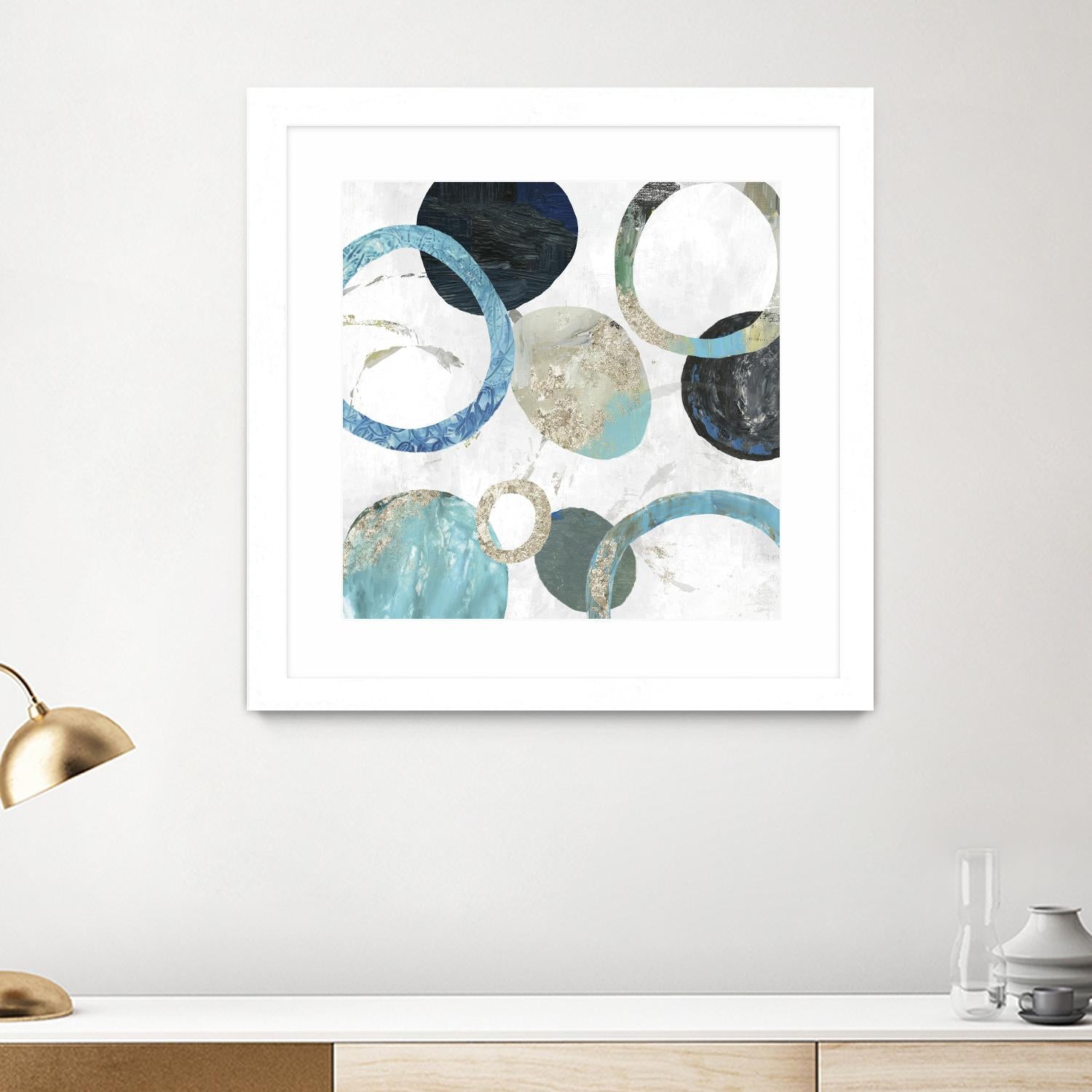 Rings II by Tom Reeves on GIANT ART - blue abstract
