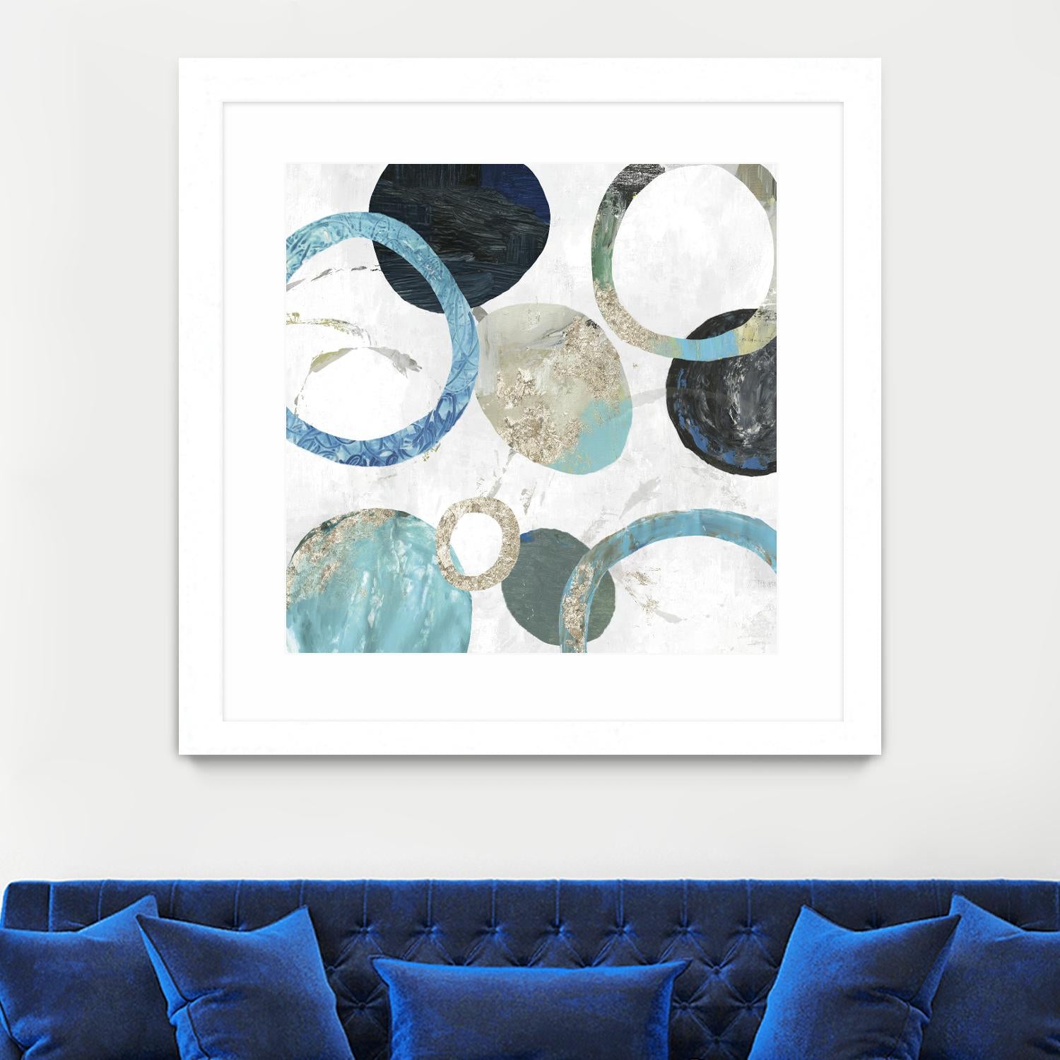 Rings II by Tom Reeves on GIANT ART - blue abstract