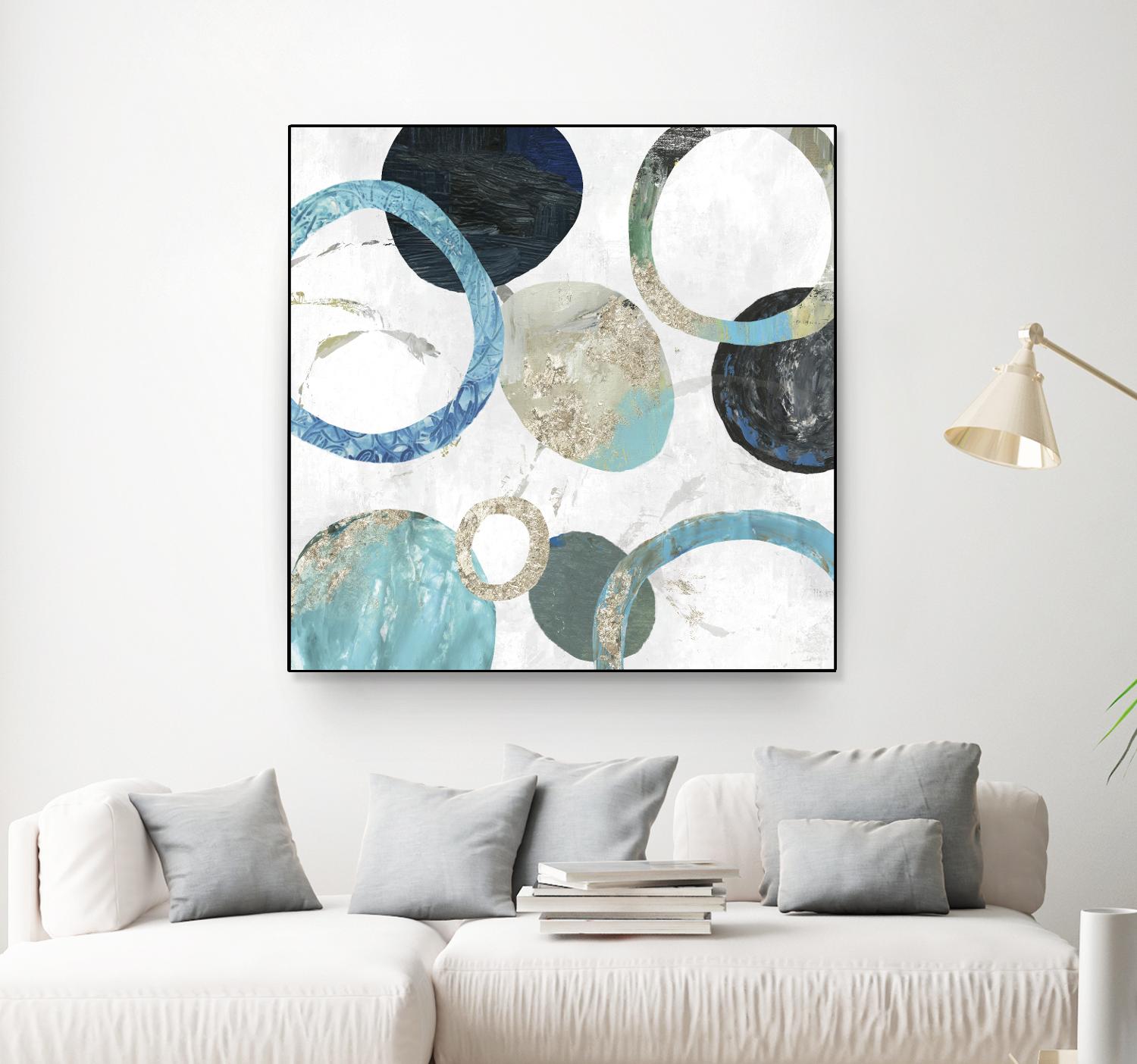 Rings II by Tom Reeves on GIANT ART - blue abstract