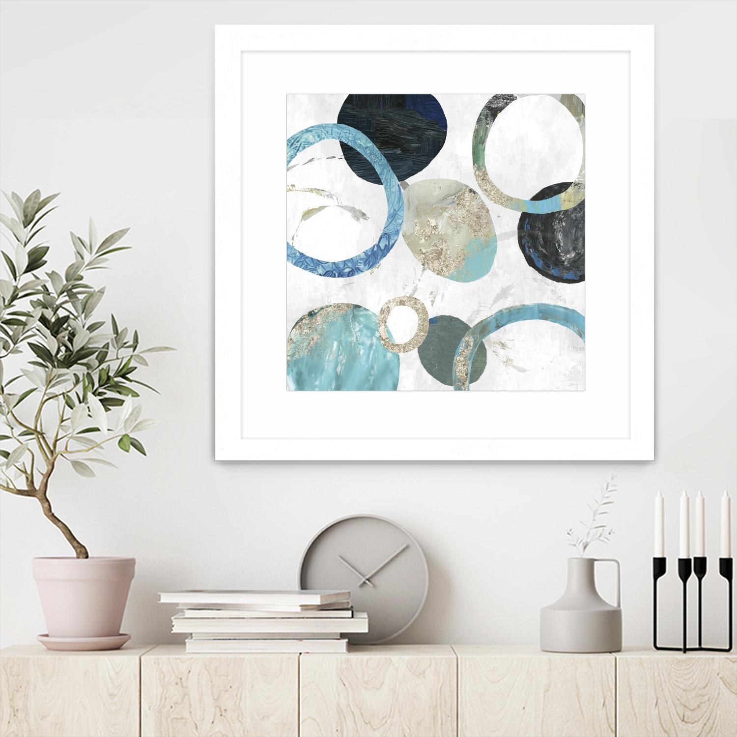 Rings II by Tom Reeves on GIANT ART - blue abstract