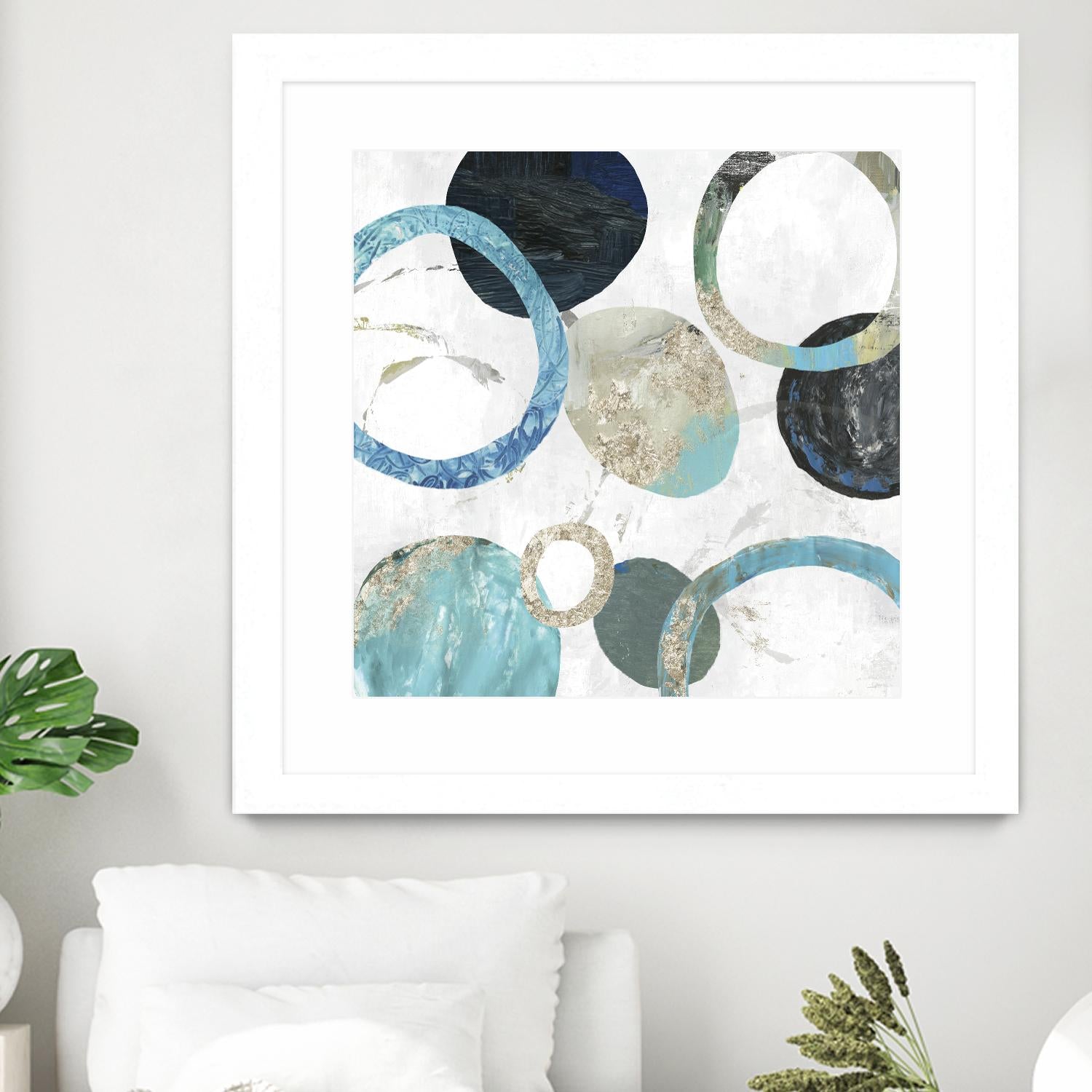 Rings II by Tom Reeves on GIANT ART - blue abstract