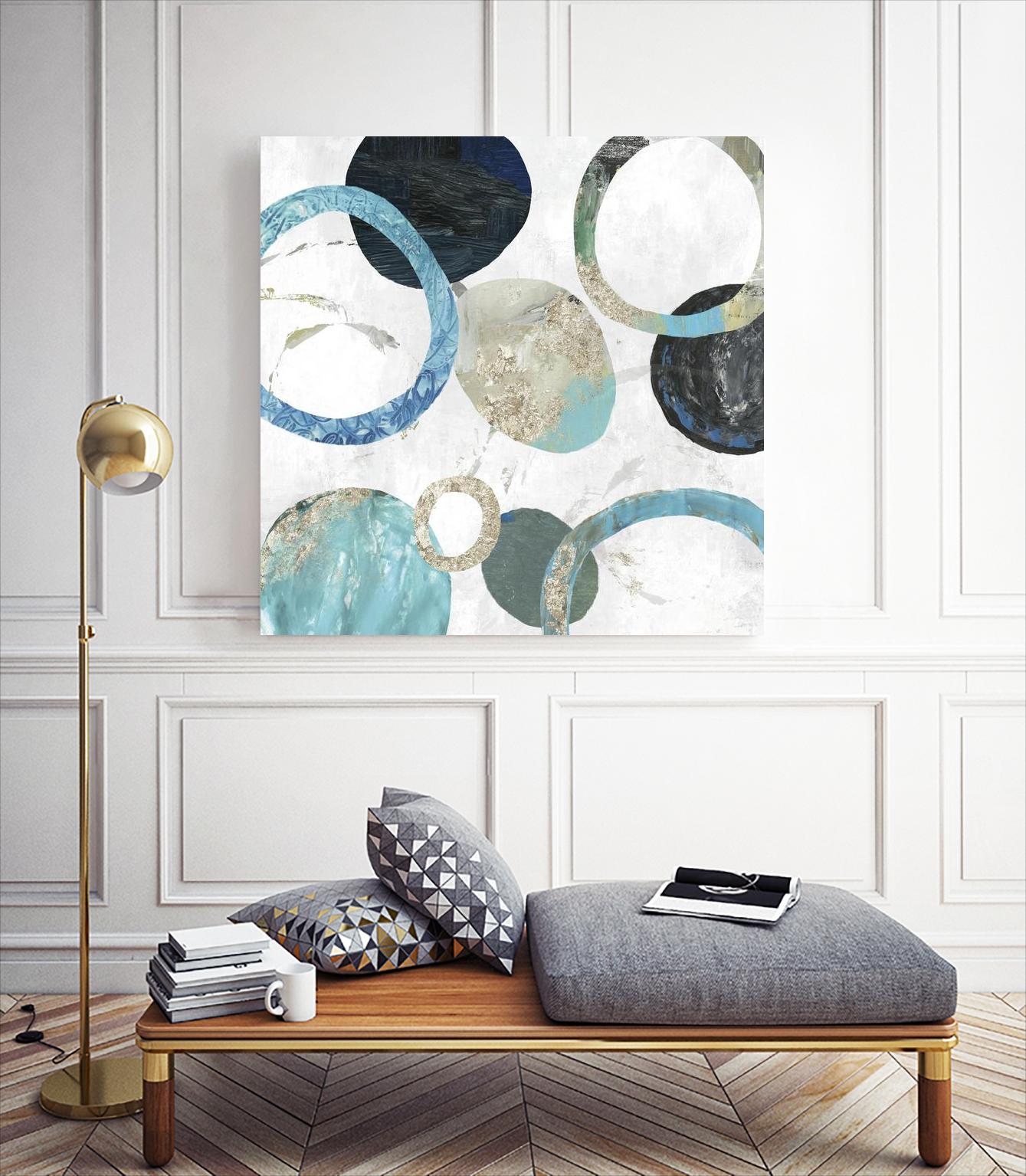 Rings II by Tom Reeves on GIANT ART - blue abstract