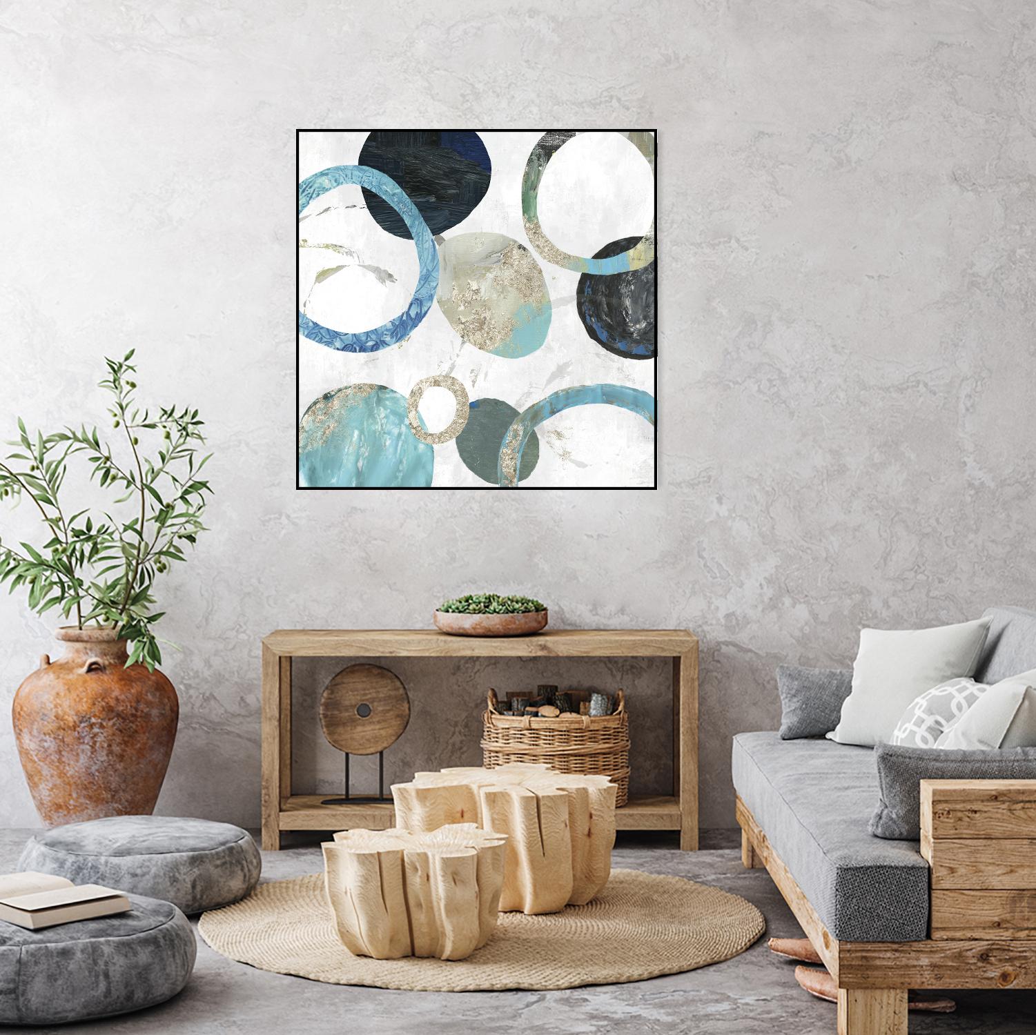 Rings II by Tom Reeves on GIANT ART - blue abstract