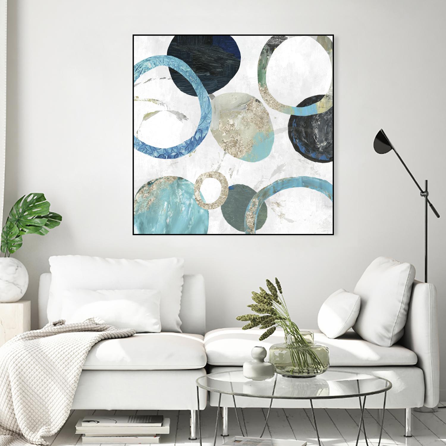 Rings II by Tom Reeves on GIANT ART - blue abstract