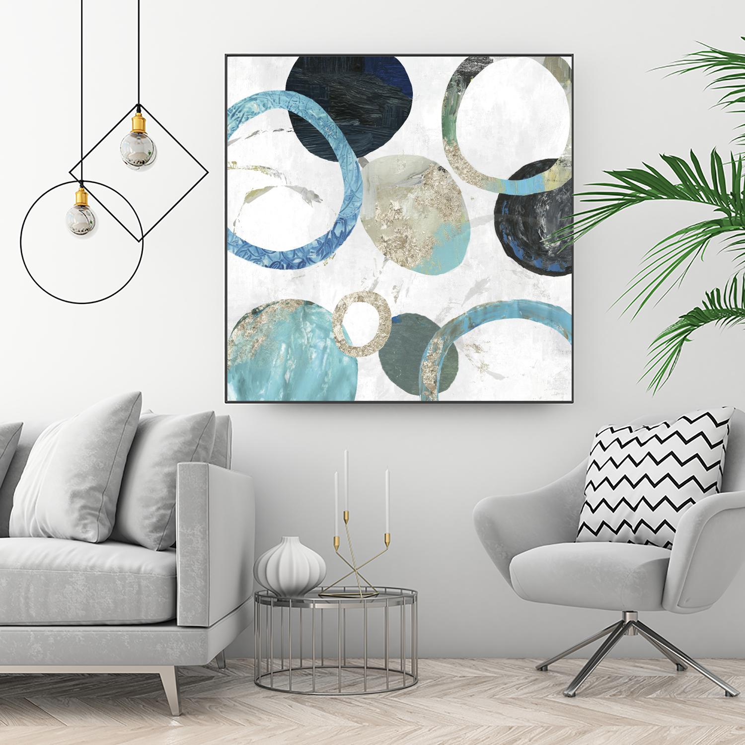 Rings II by Tom Reeves on GIANT ART - blue abstract