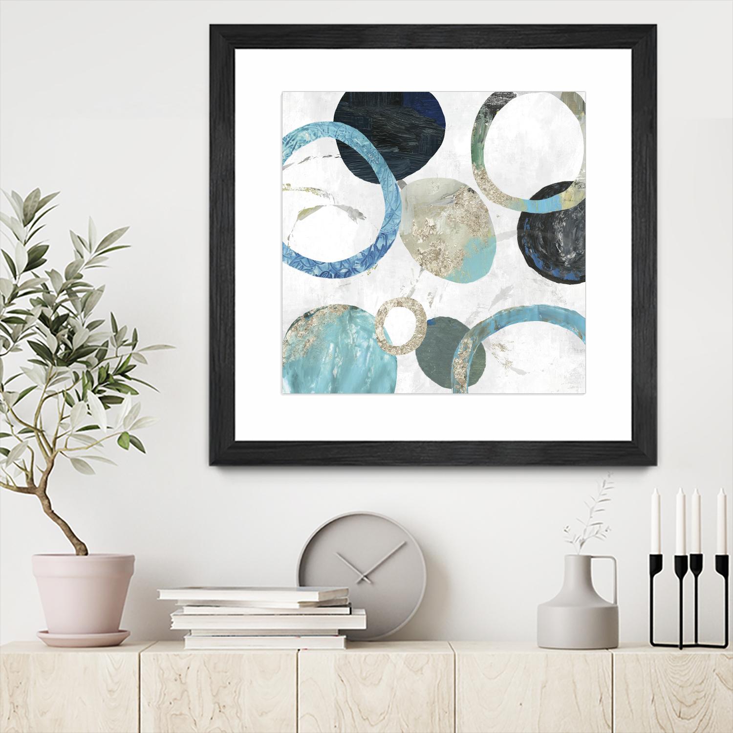 Rings II by Tom Reeves on GIANT ART - blue abstract