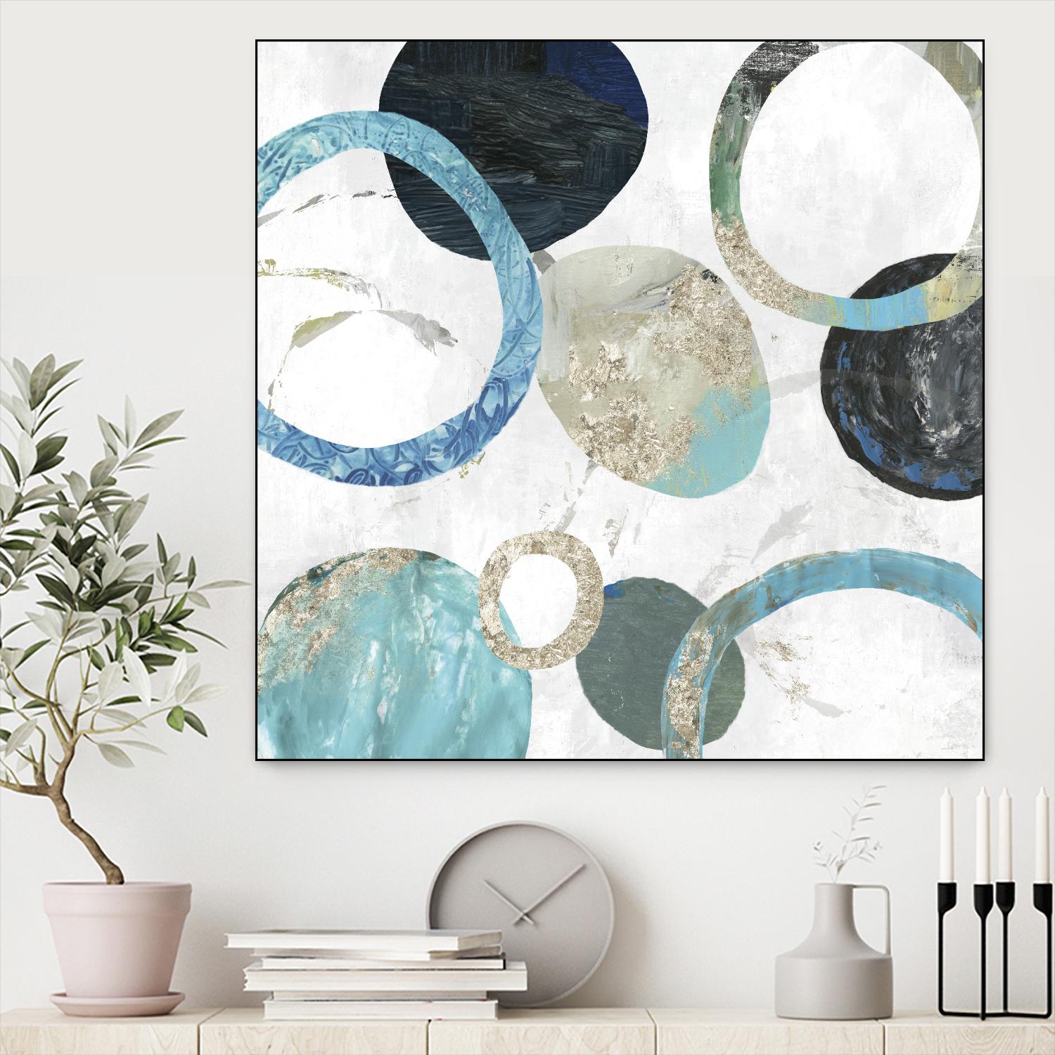 Rings II by Tom Reeves on GIANT ART - blue abstract